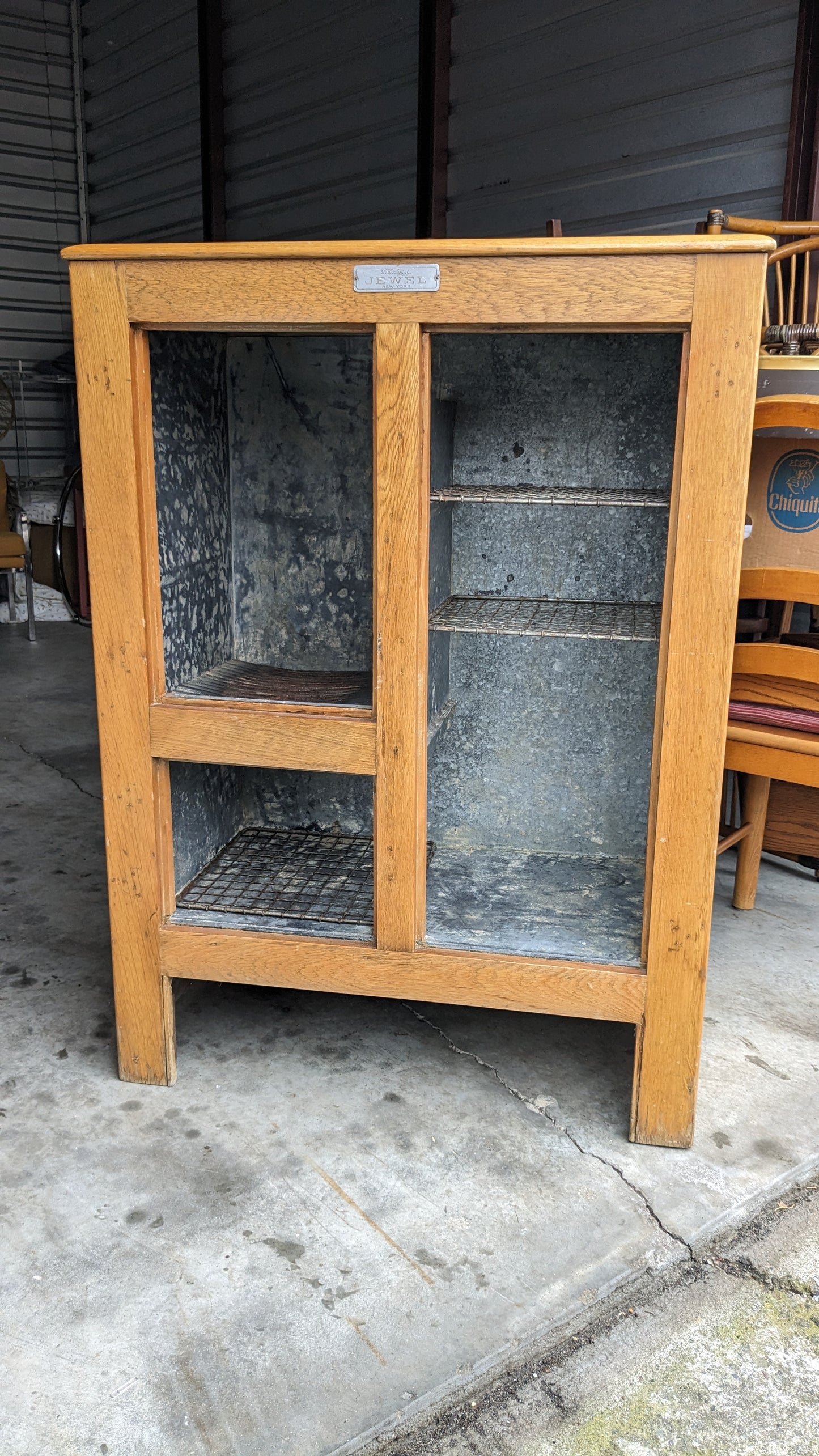 Early 20th Century Antique Oak Ice Box Shelving