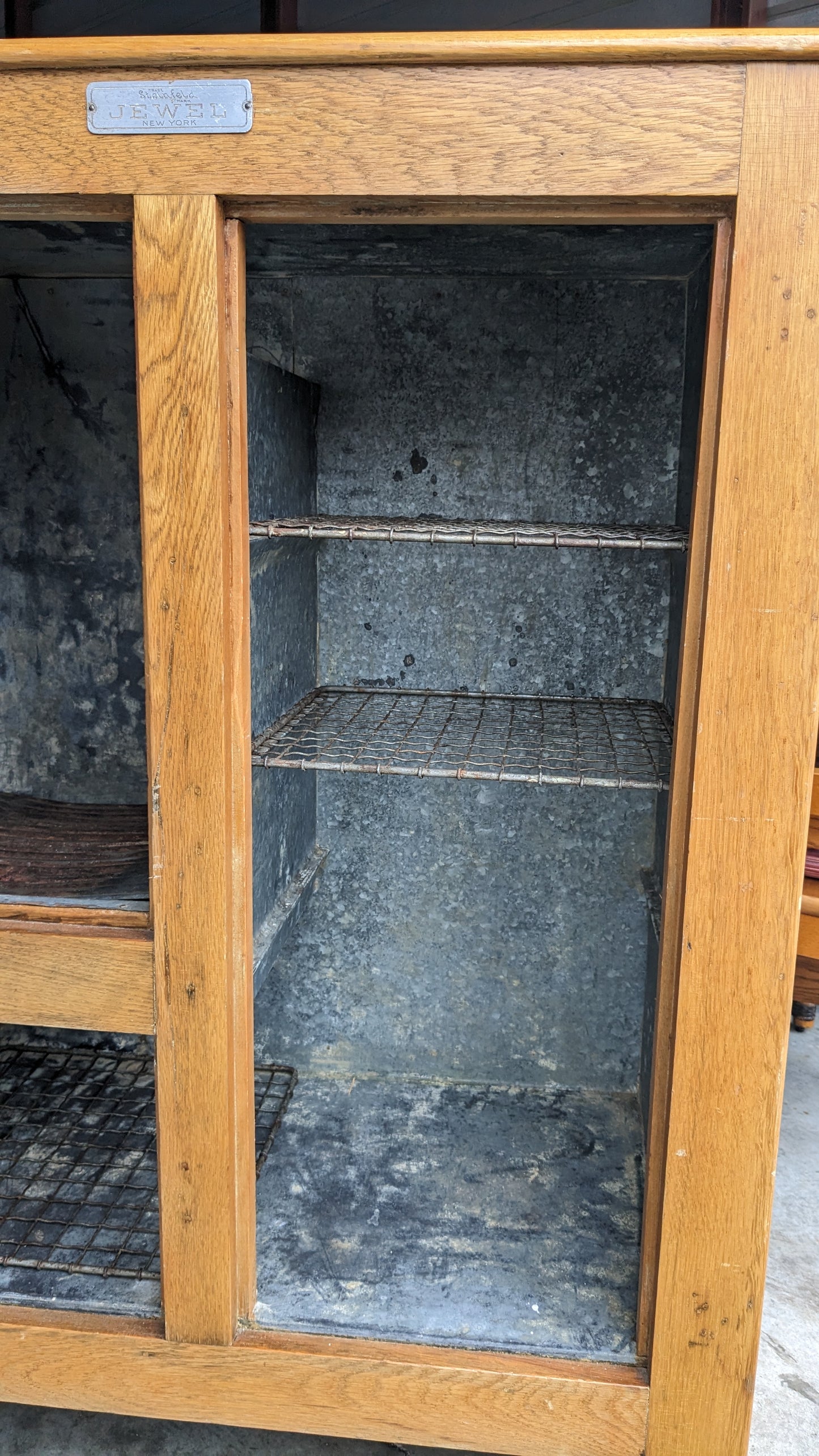 Early 20th Century Antique Oak Ice Box Shelving