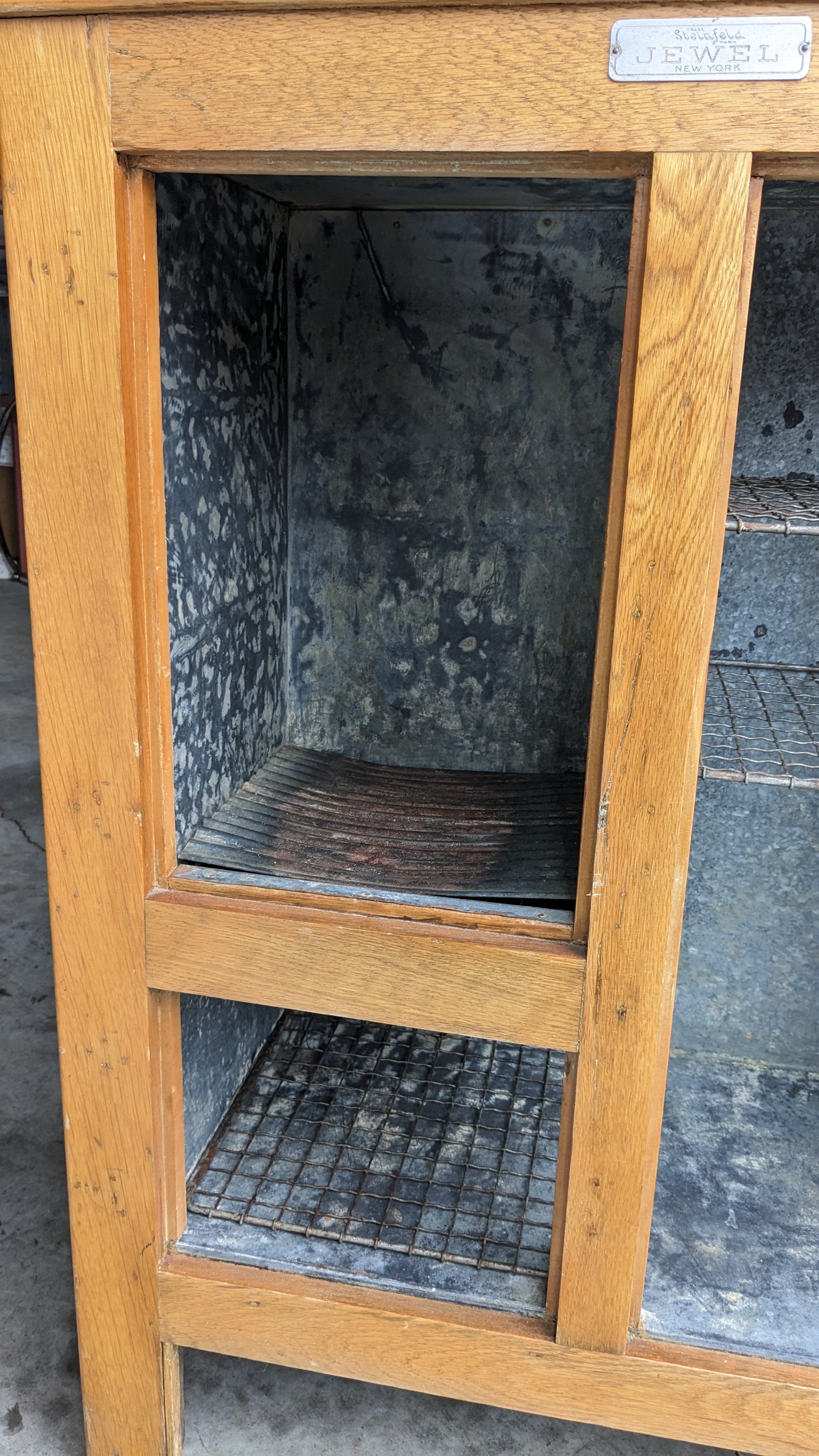 Early 20th Century Antique Oak Ice Box Shelving
