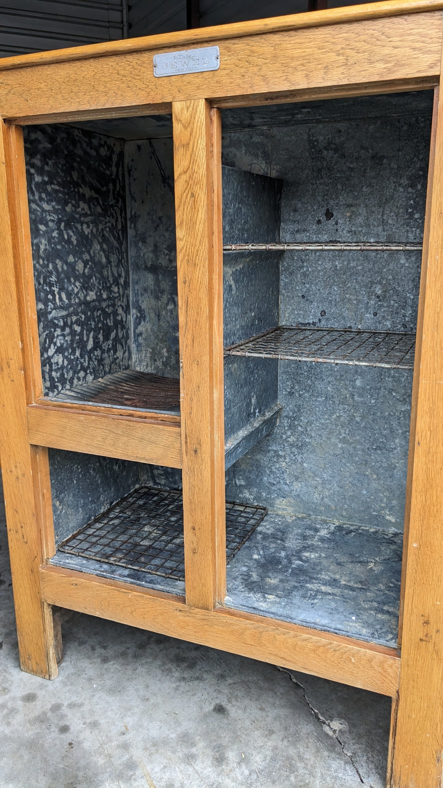 Early 20th Century Antique Oak Ice Box Shelving