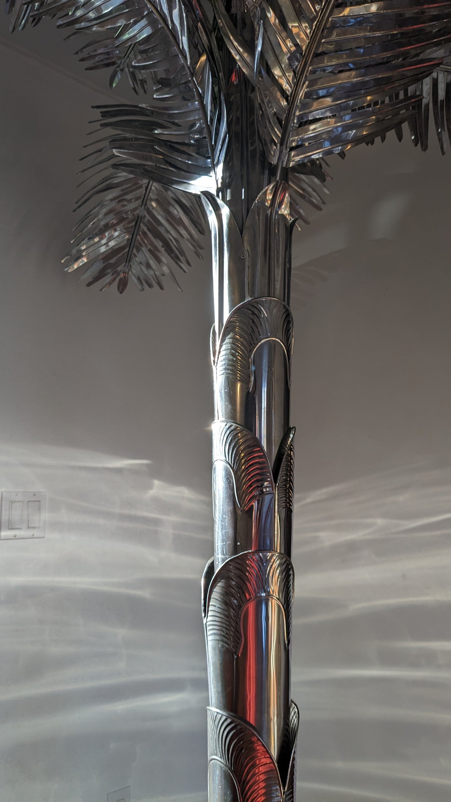 Art Deco Revival Silver Palm Tree