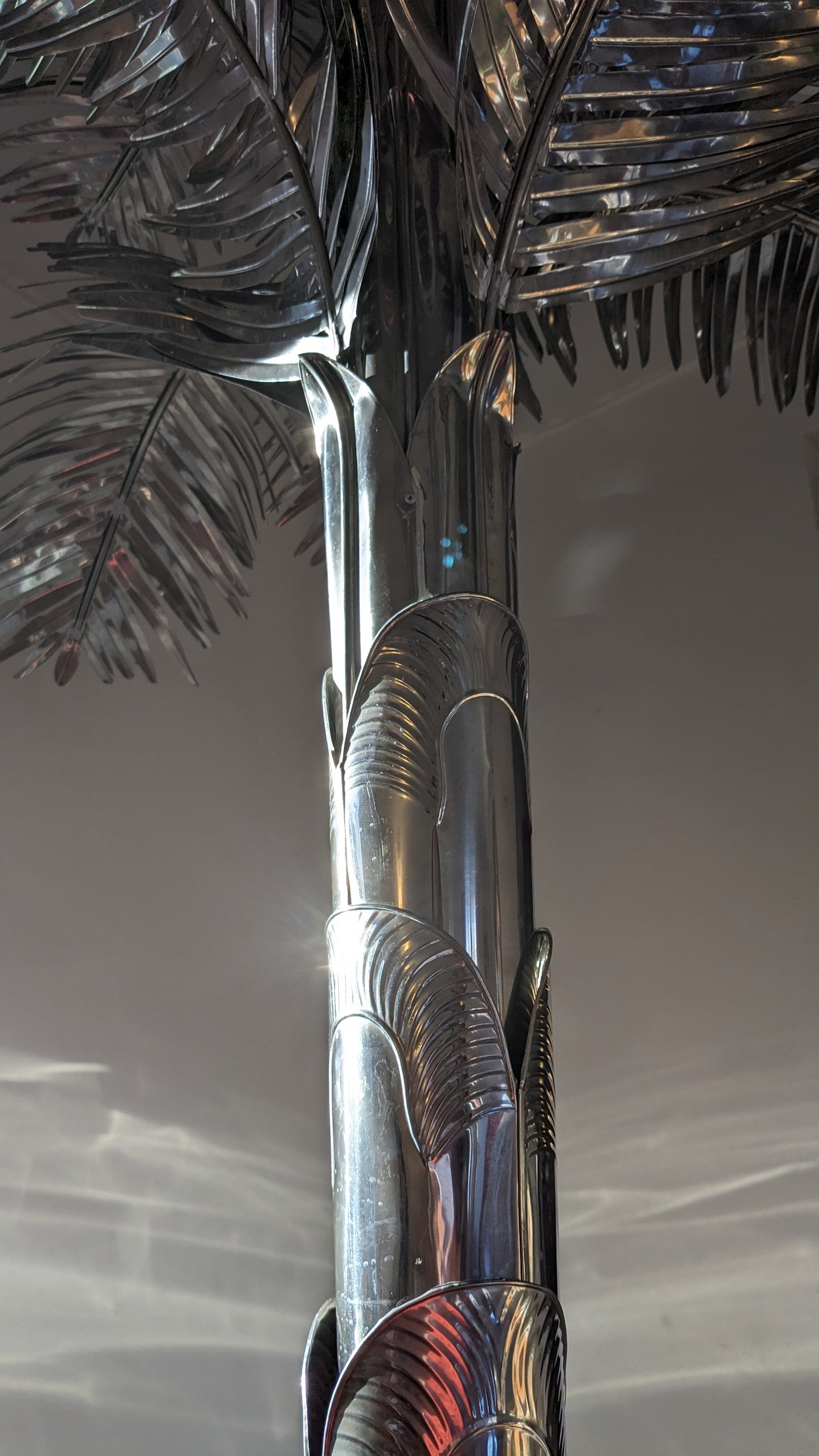 Art Deco Revival Silver Palm Tree