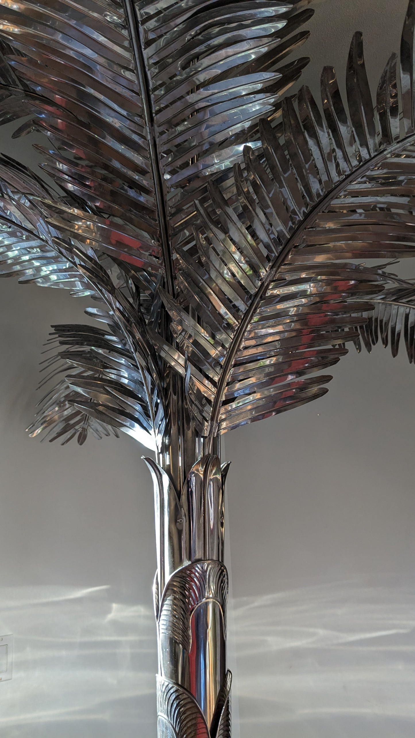 Art Deco Revival Silver Palm Tree