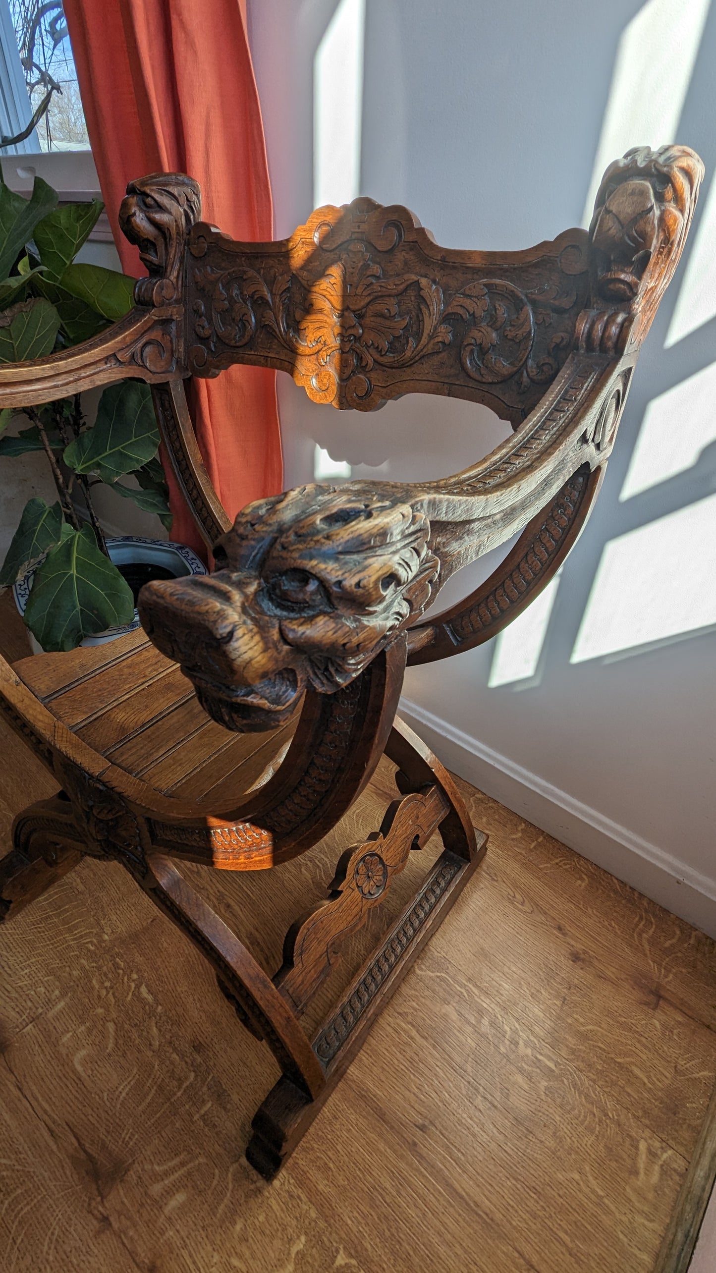 Antique Baroque Oak Dante Chair