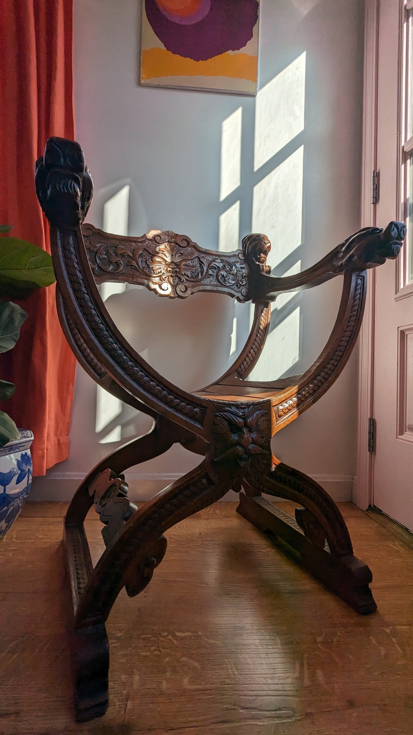 Antique Baroque Oak Dante Chair