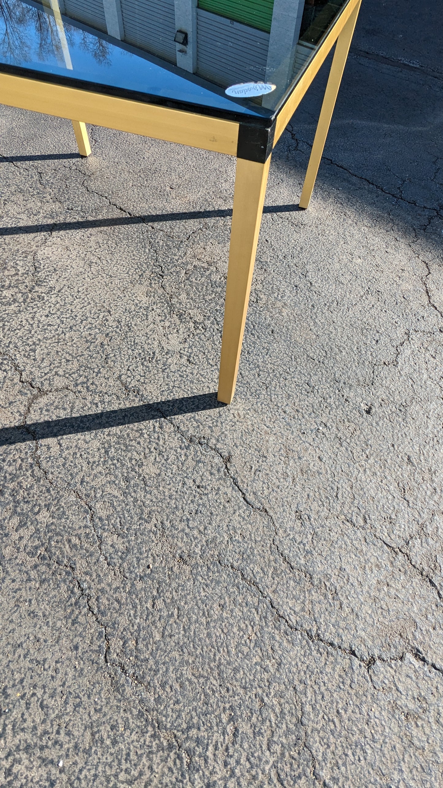 Belgian Minimalist Smoked Glass-Top Coffee Table