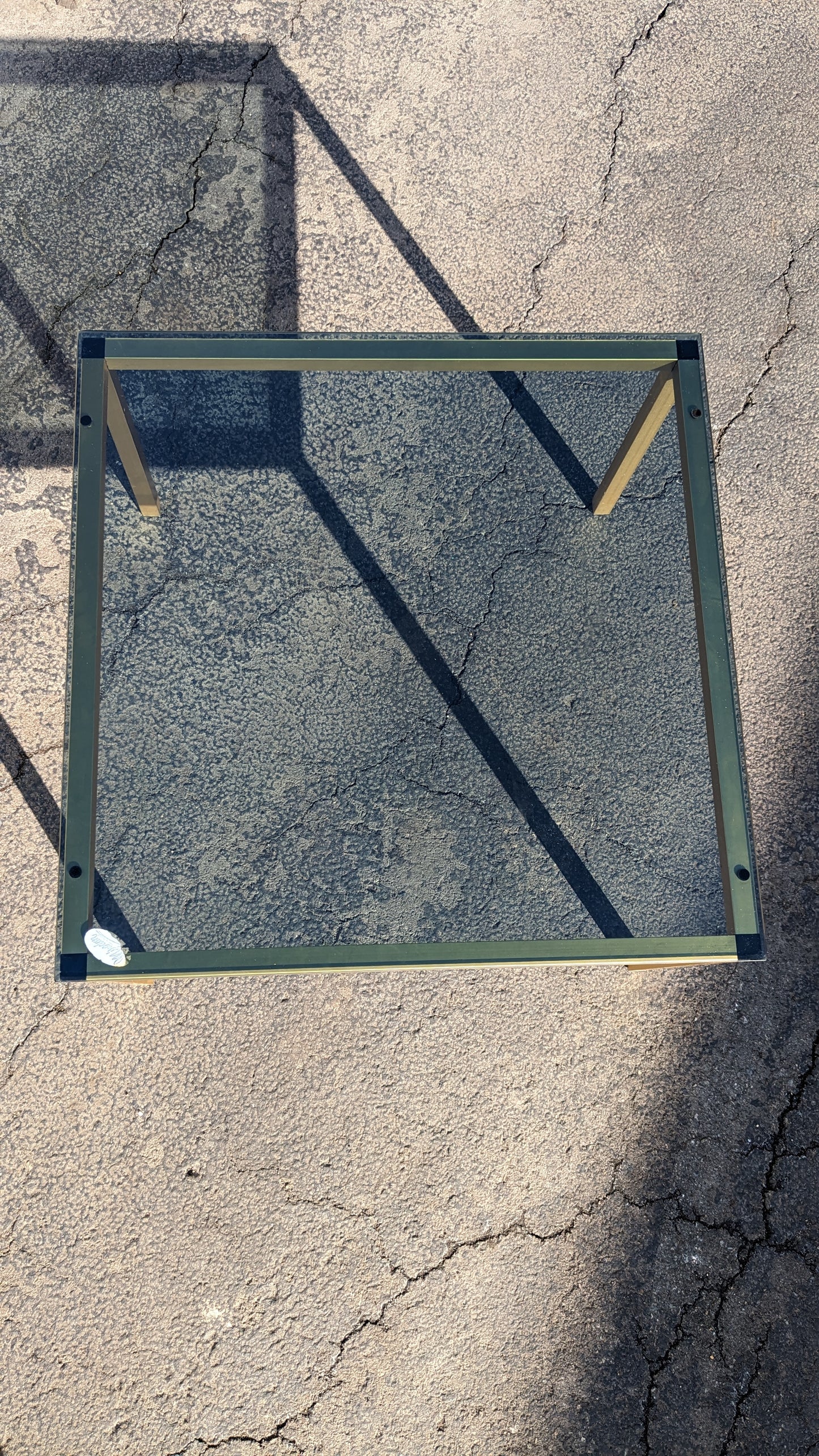 Belgian Minimalist Smoked Glass-Top Coffee Table