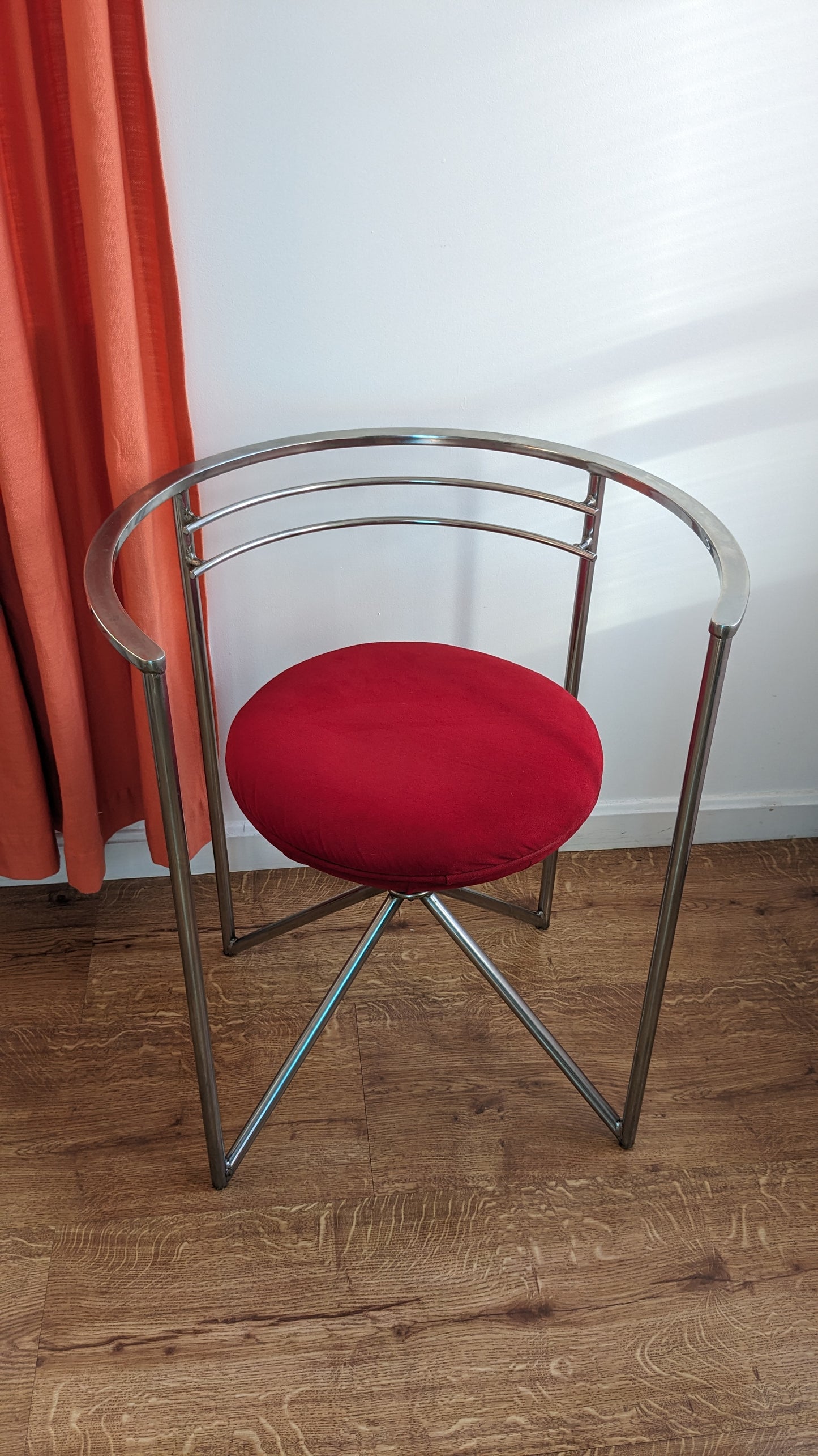1980s Jewel Tone Postmodern Chrome Chairs (set of 4)