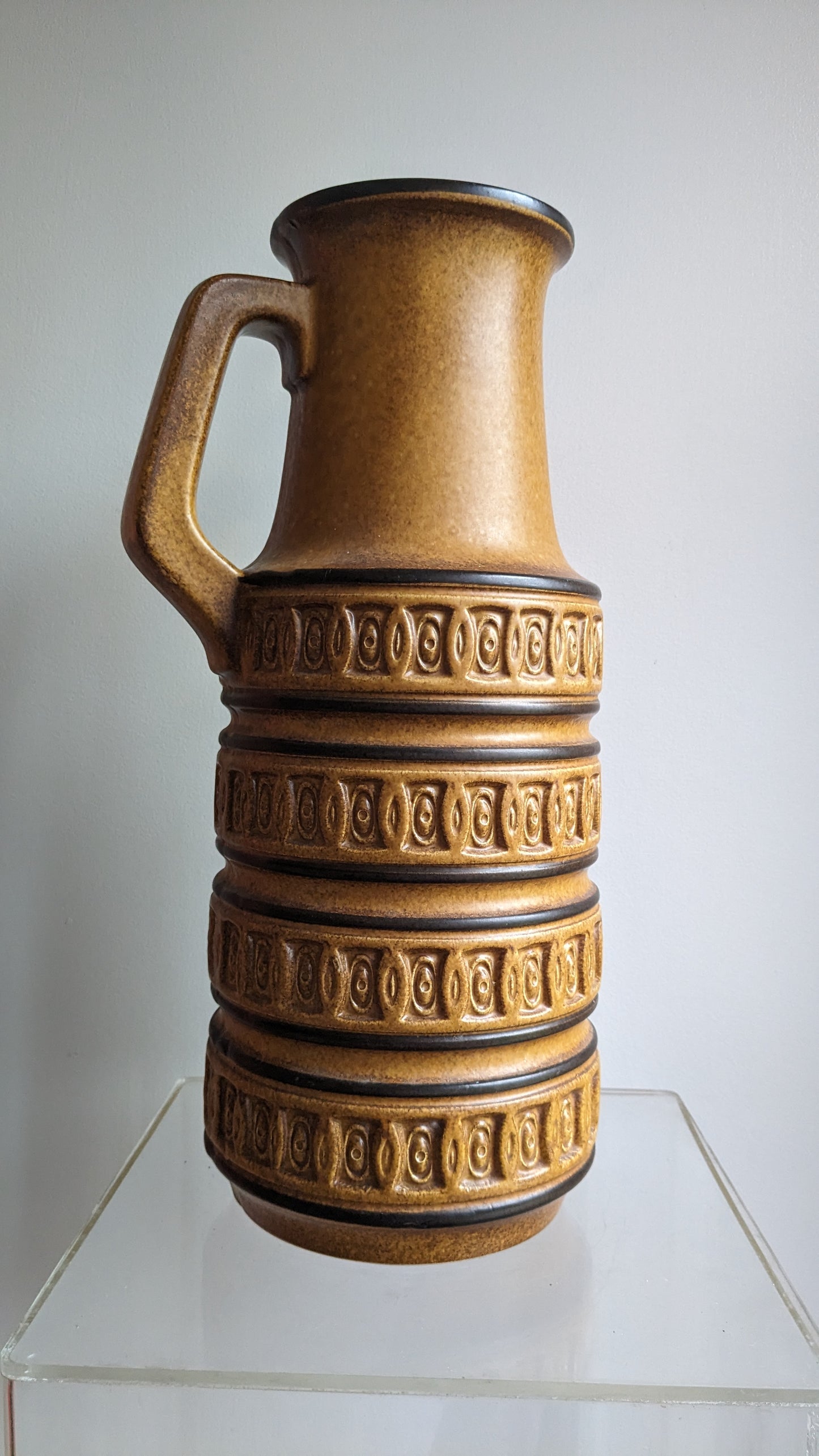 Retro Brown Glazed Floor Vase (West German)