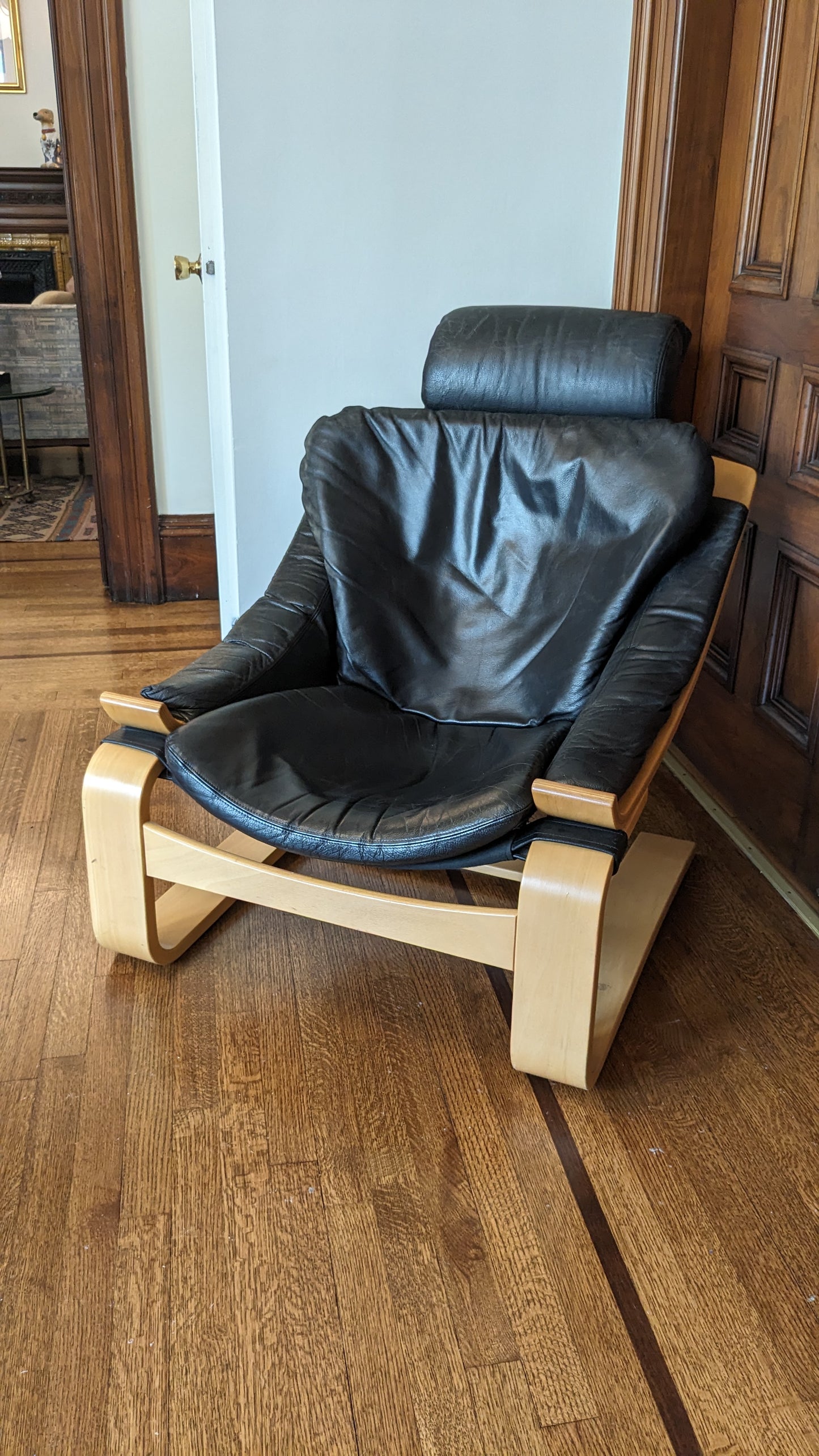 Nelo Sweden Kroken Leather Lounge Chairs (1970s)