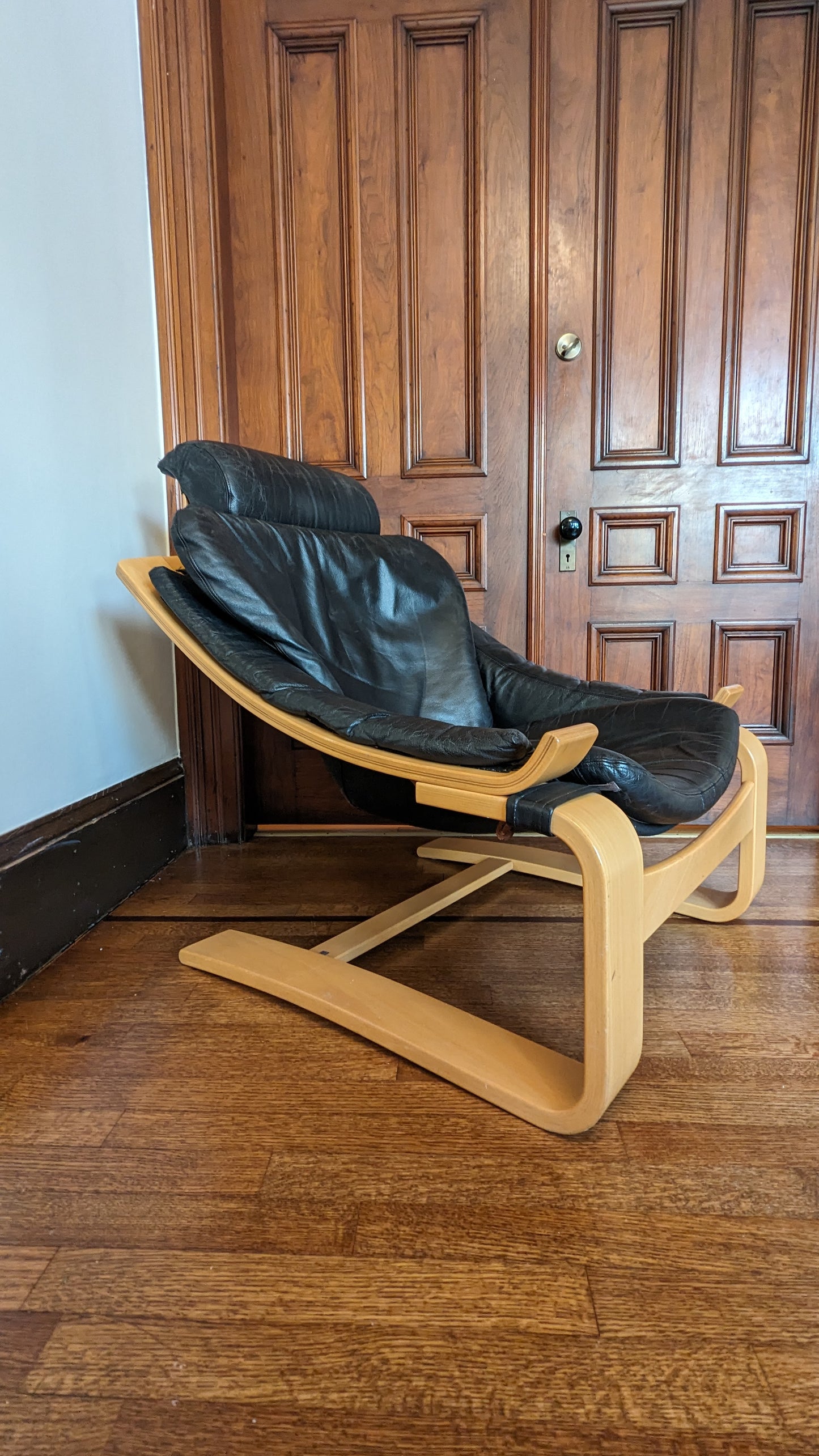 Nelo Sweden Kroken Leather Lounge Chairs (1970s)