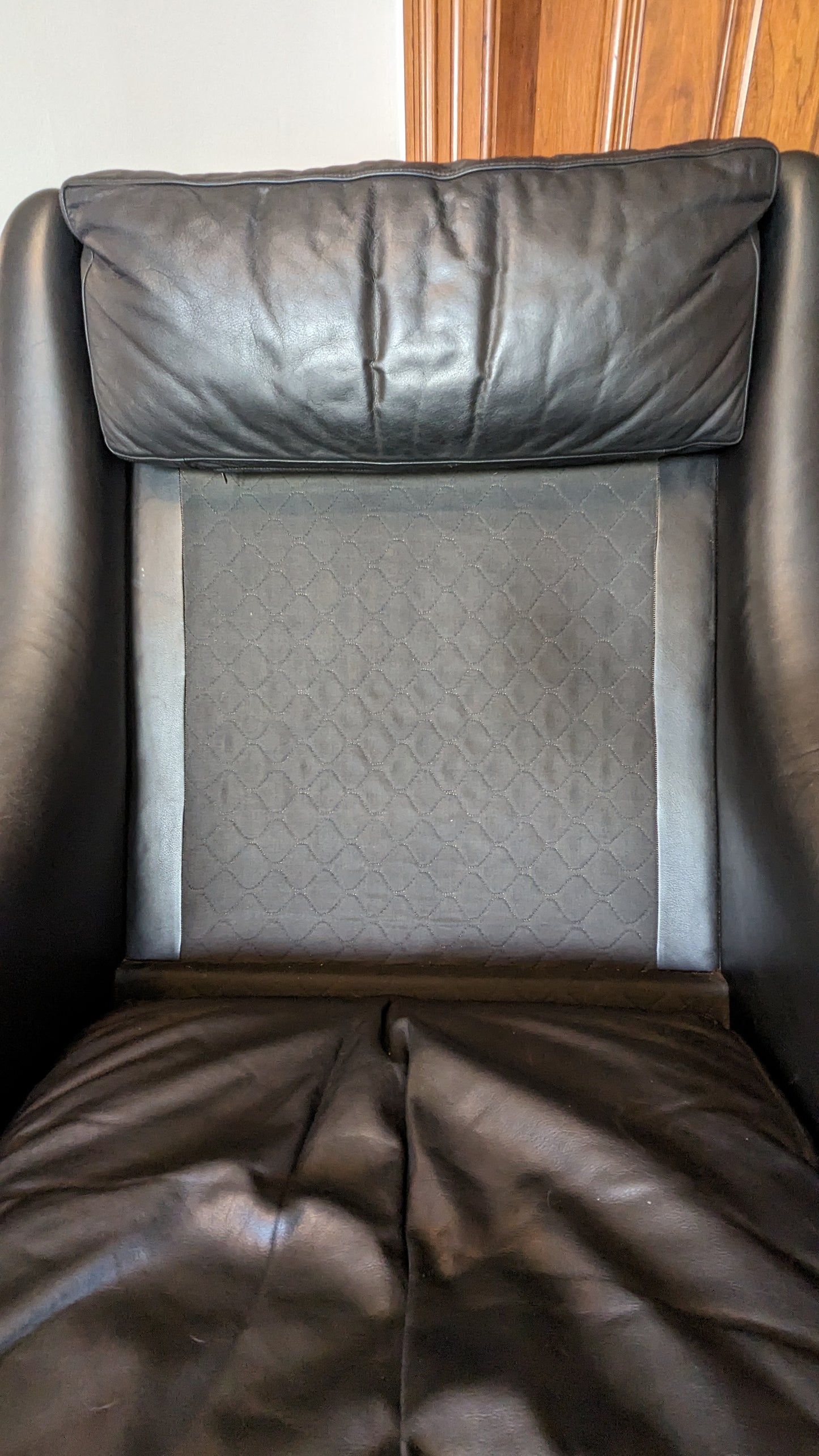 Vintage "Matador" Black Leather Armchair (1960s Danish)