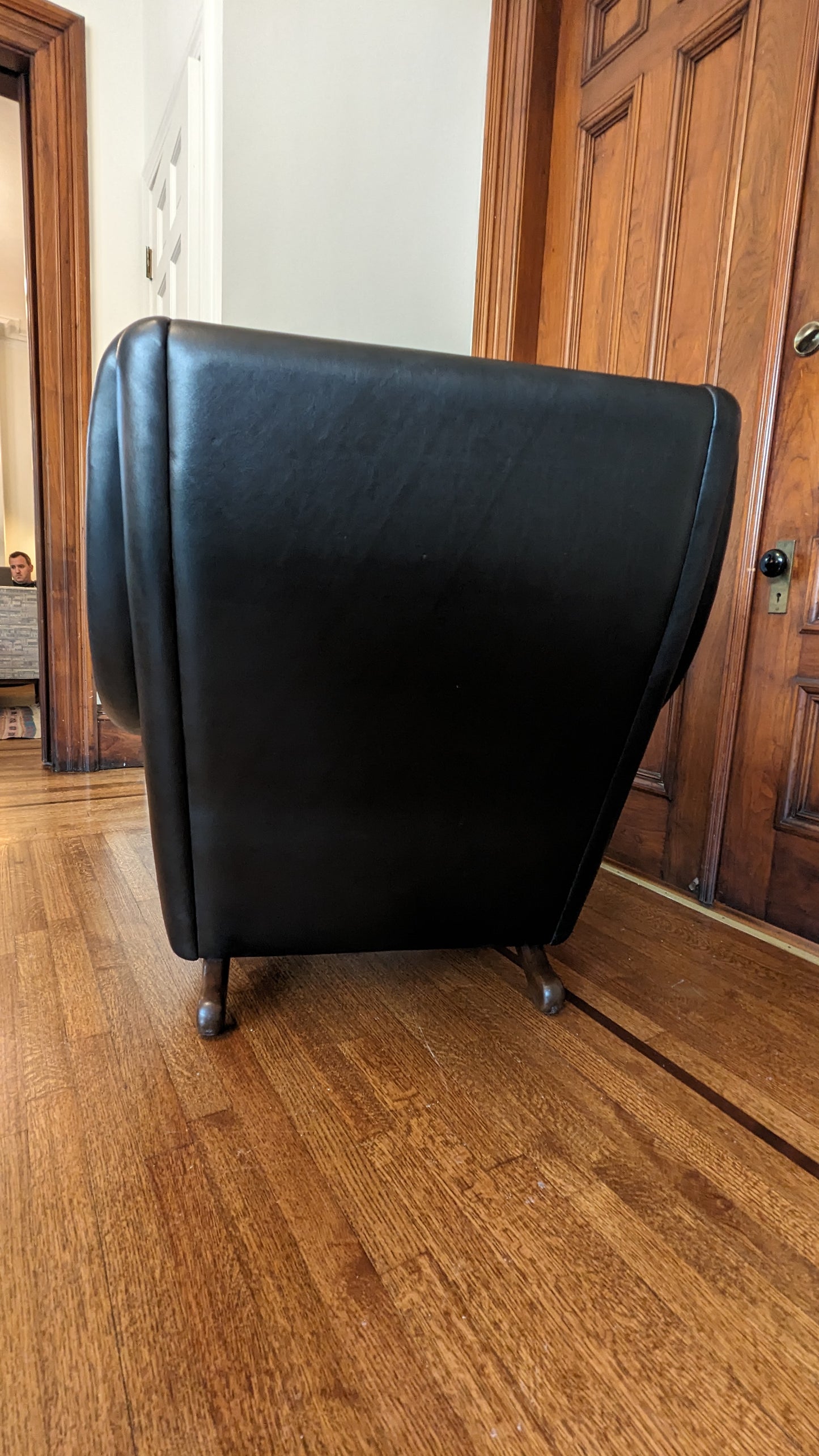 Vintage "Matador" Black Leather Armchair (1960s Danish)