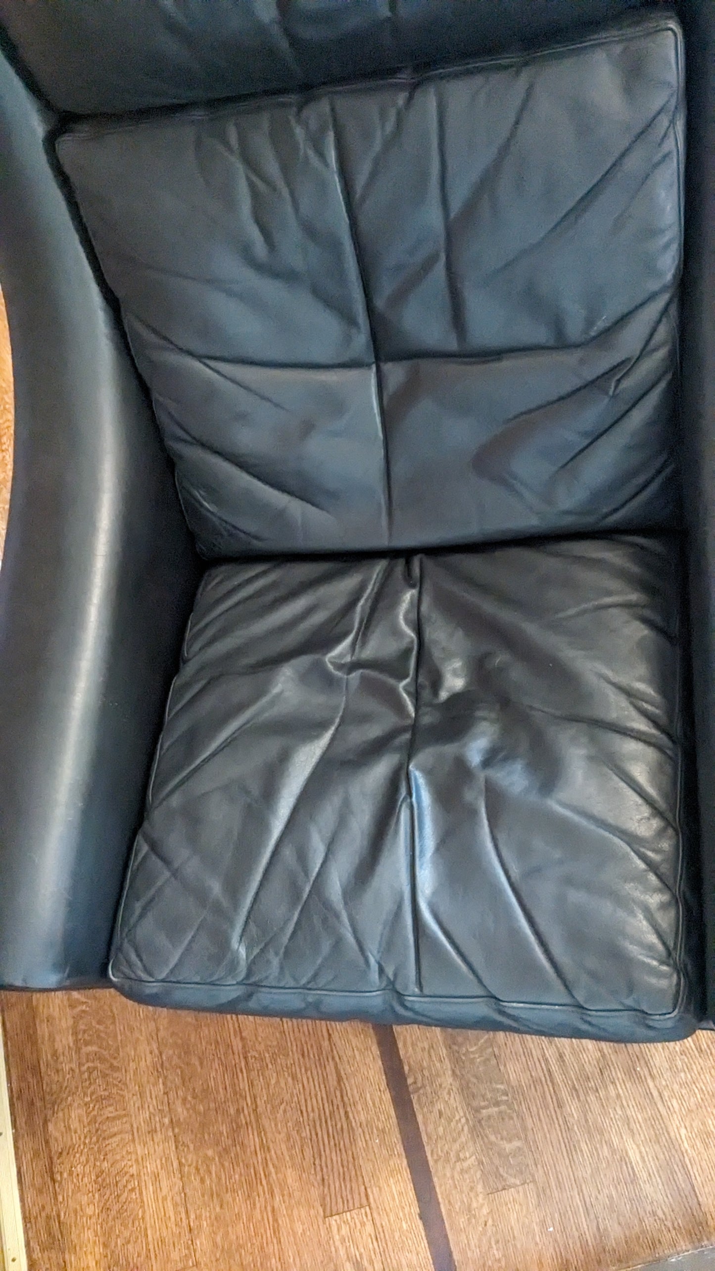 Vintage "Matador" Black Leather Armchair (1960s Danish)