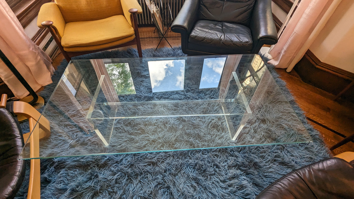 Lucite Base with Glass Top Coffee Table