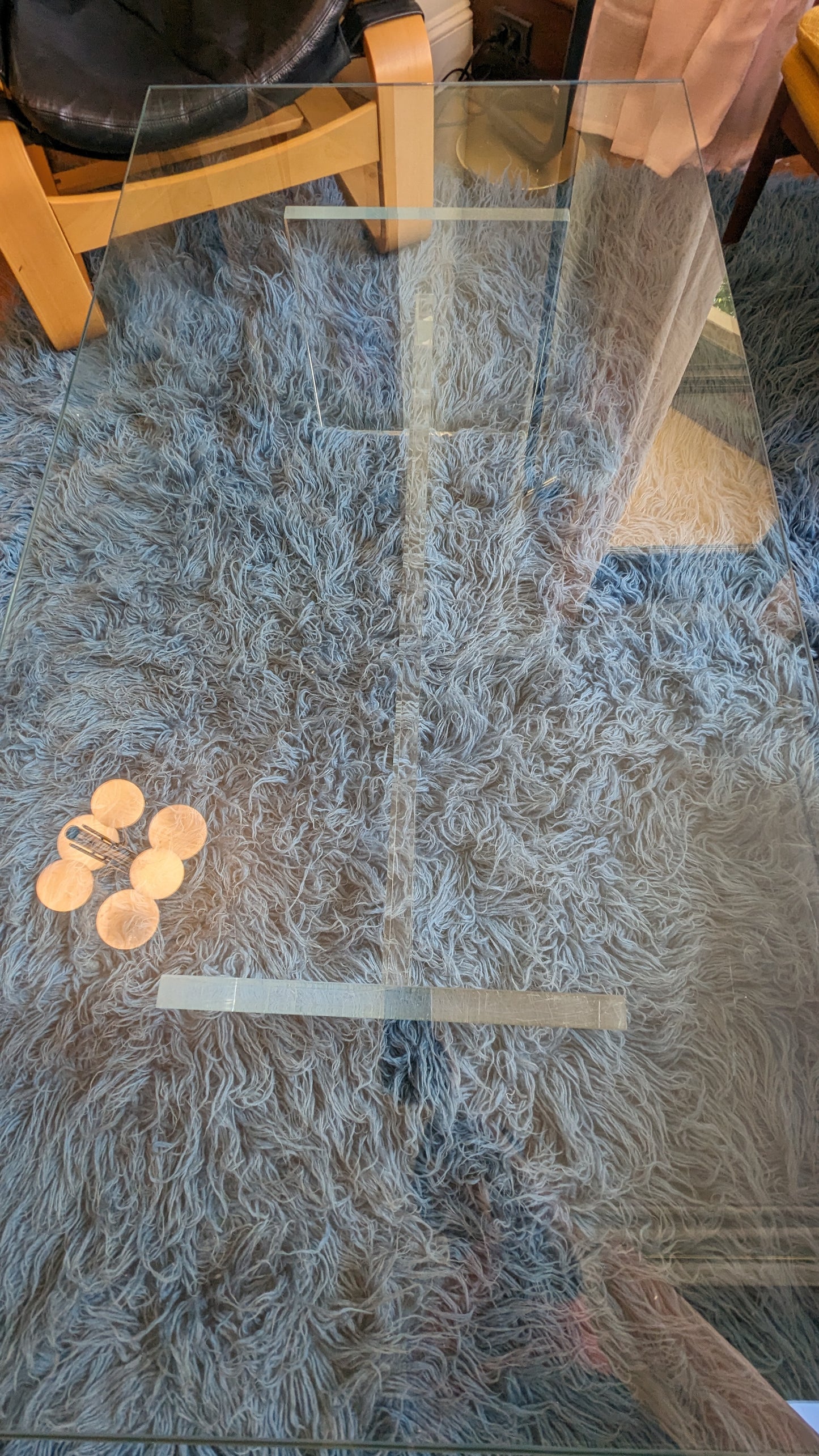 Lucite Base with Glass Top Coffee Table