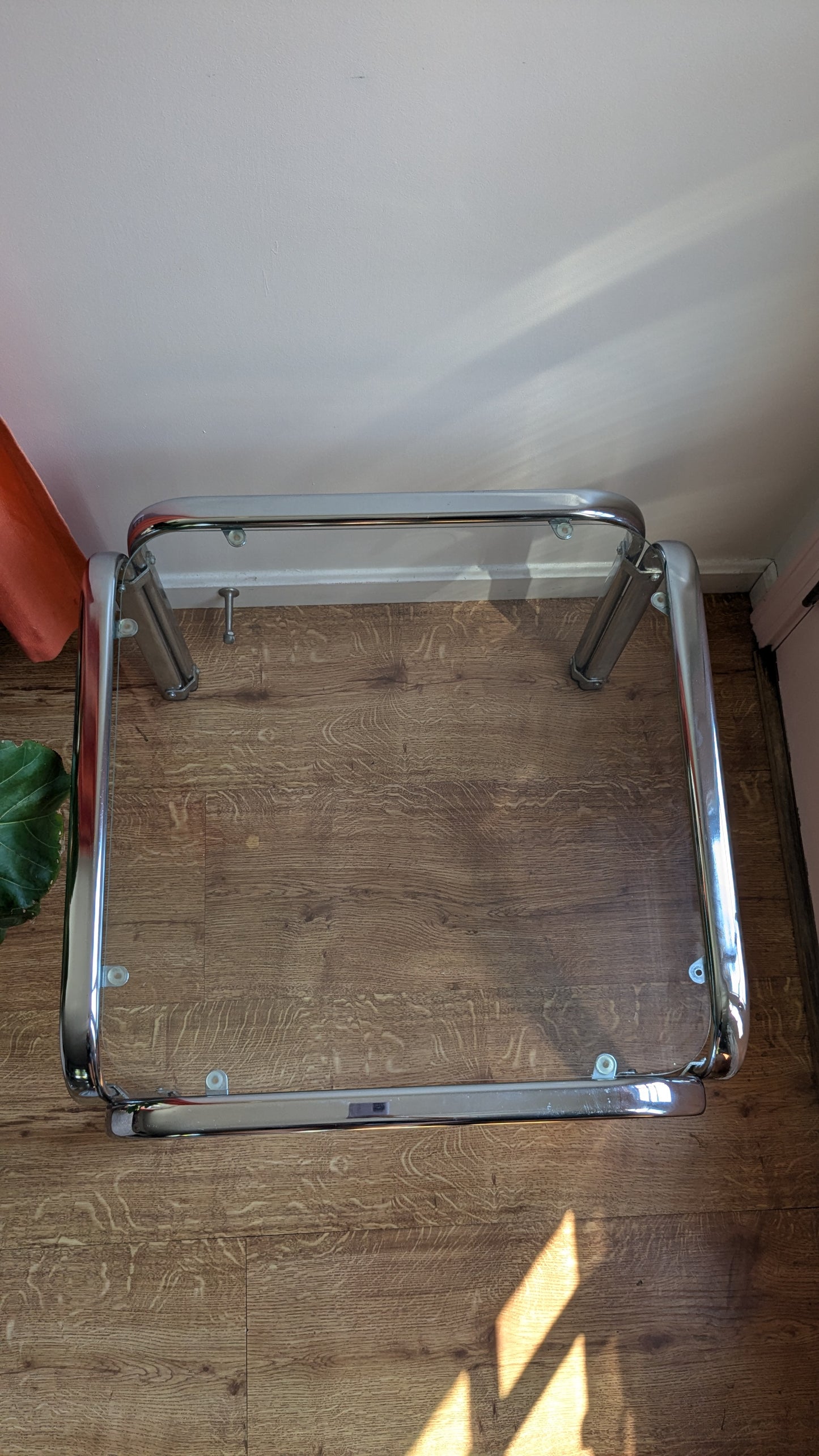 Modern Chrome and Glass Side Table