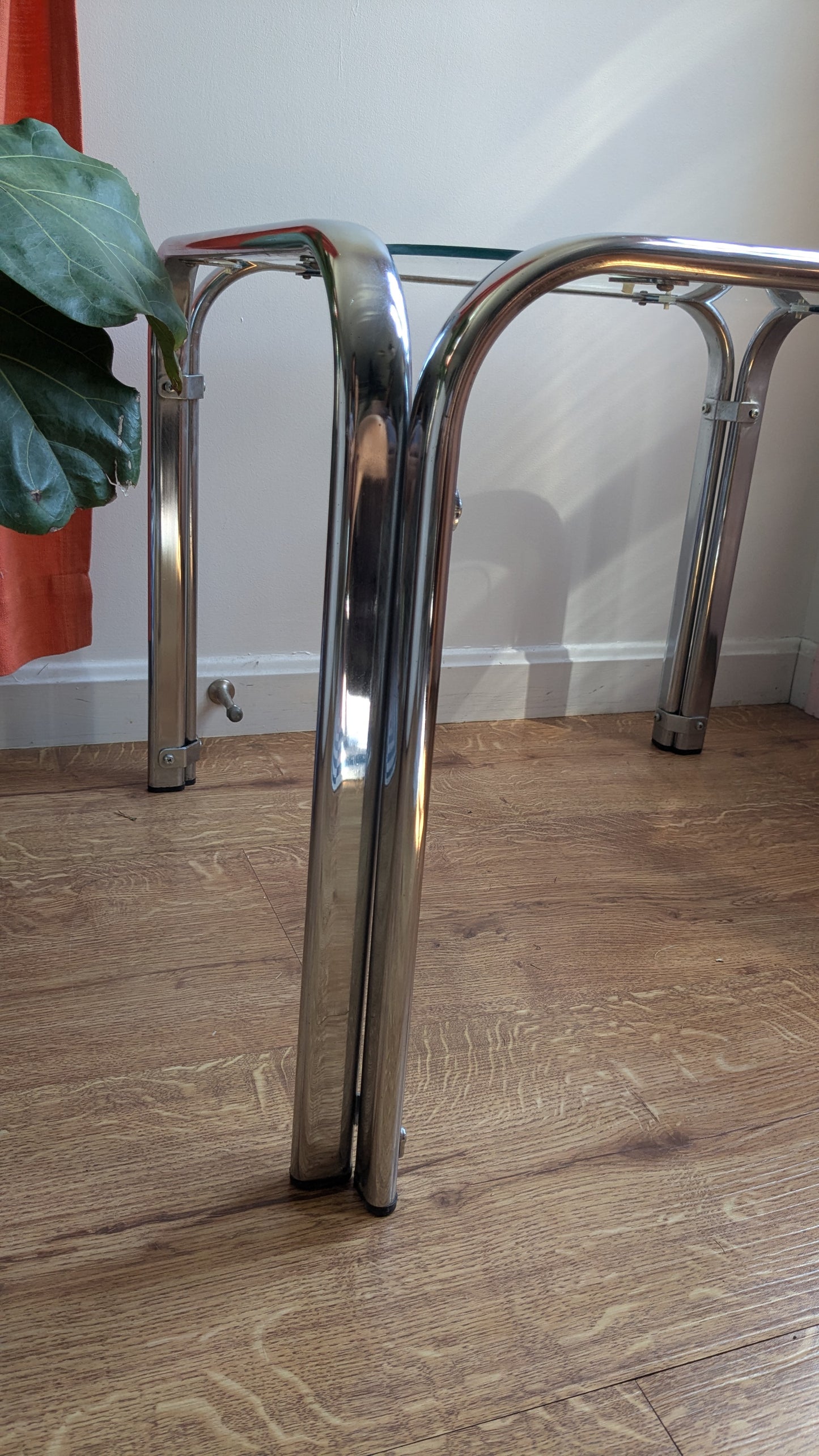 Modern Chrome and Glass Side Table