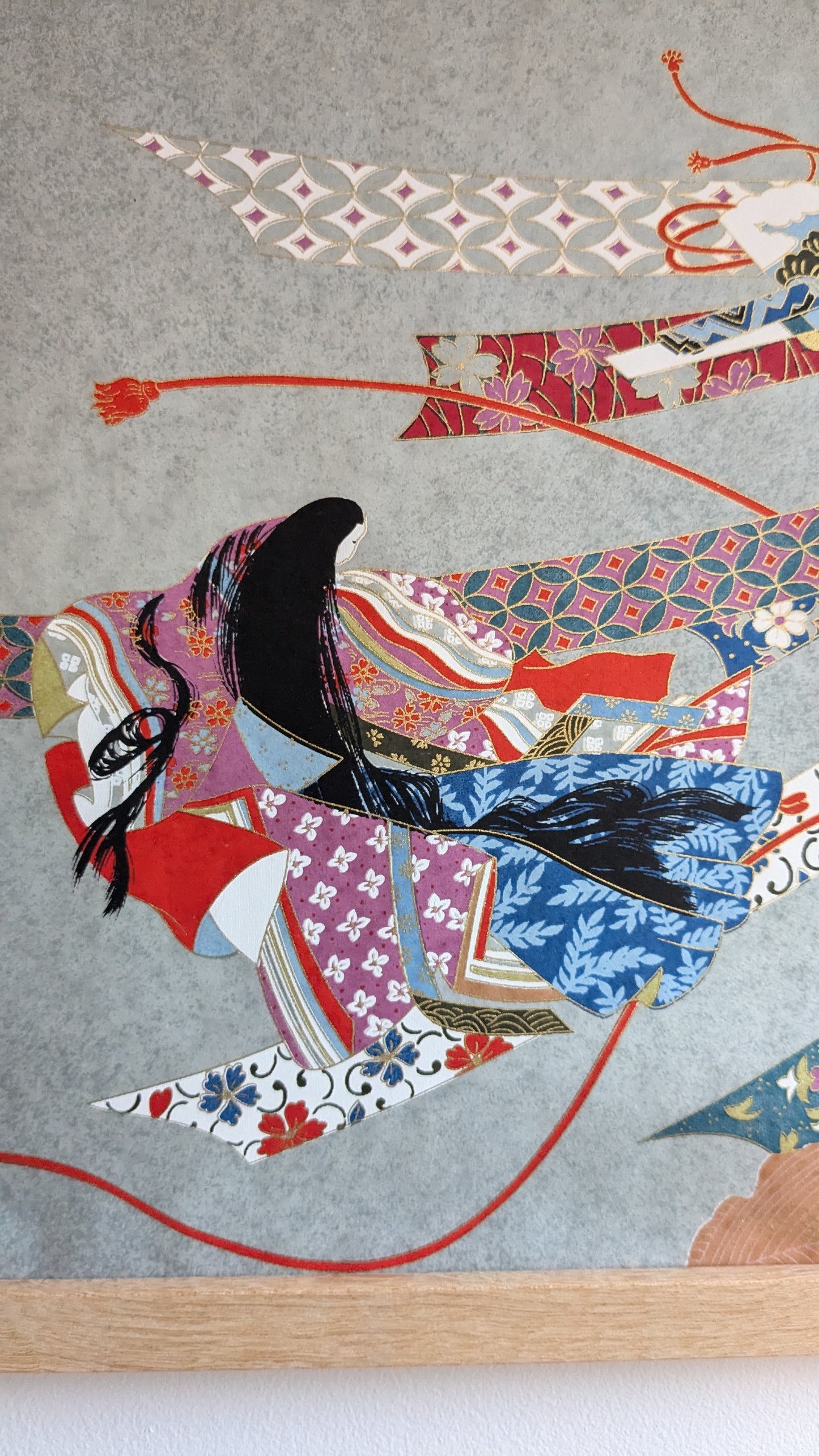 Silkscreen Scene of Japanese Women Lounging