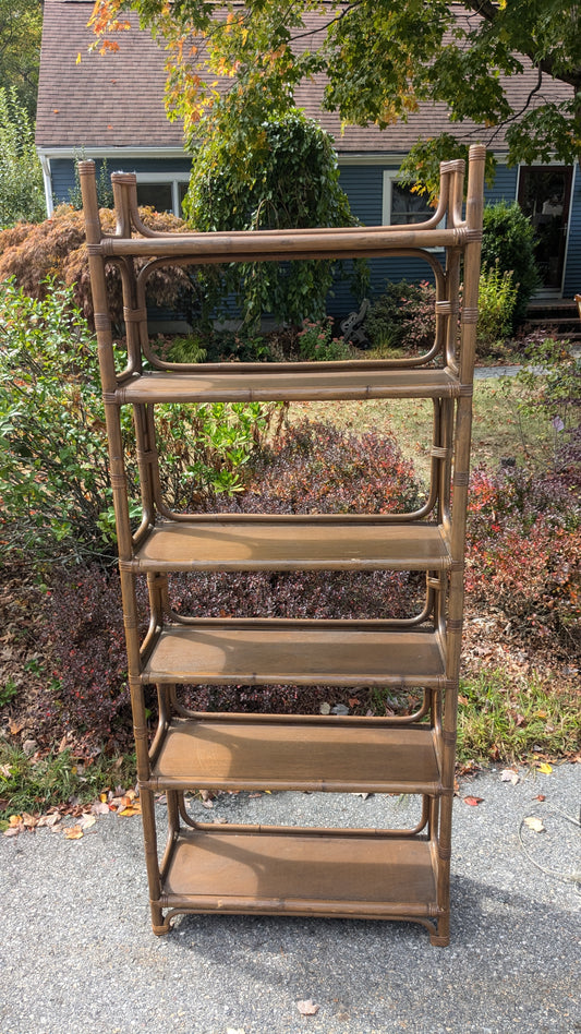 Bamboo Bookshelf with Wood Shelves