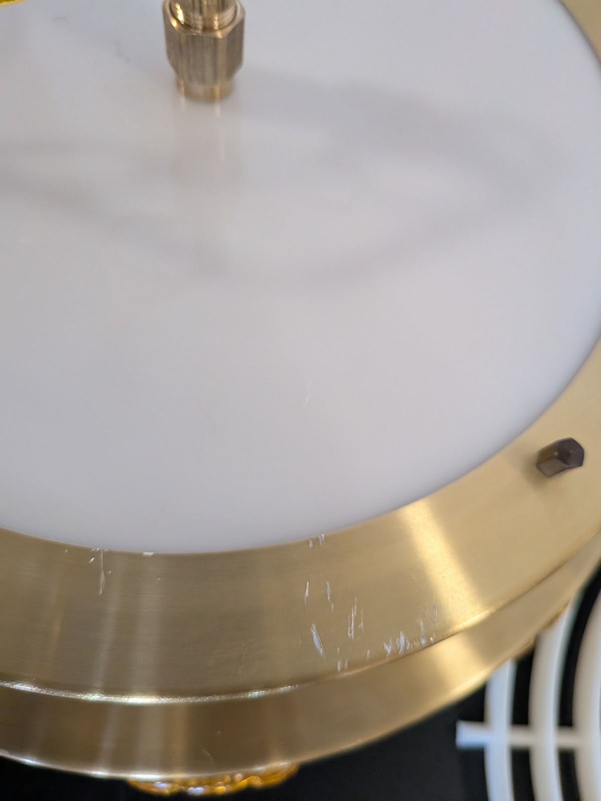 Brass & Amber Danish "Superlight" Pendant Lamp