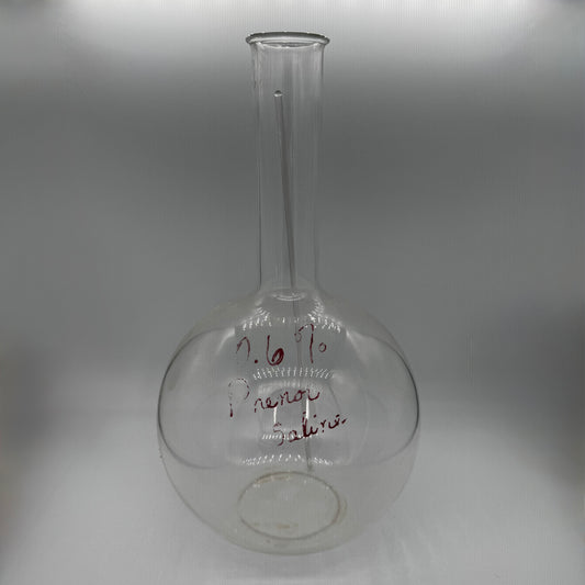 Vintage Glass Flask with Stir Stick and Winemaker's Notes