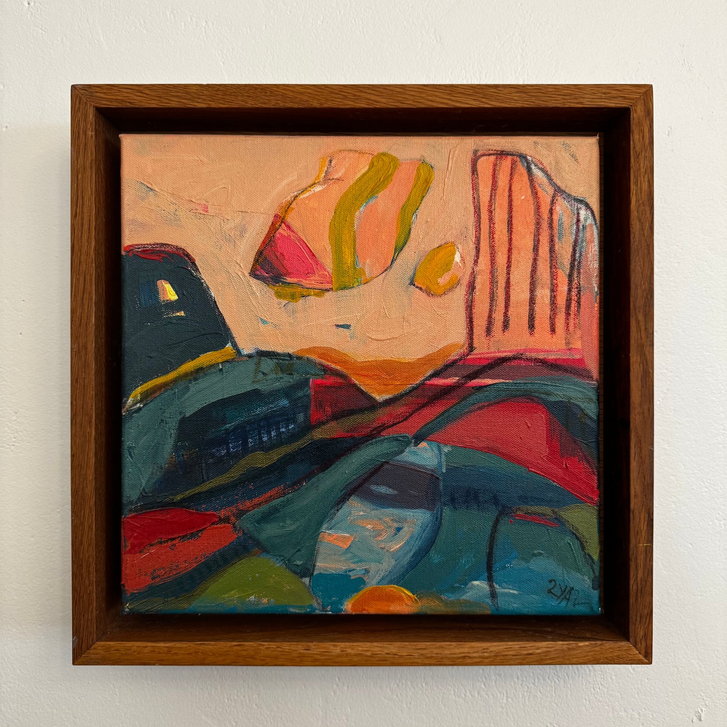 Landscape in Oak Frame 2