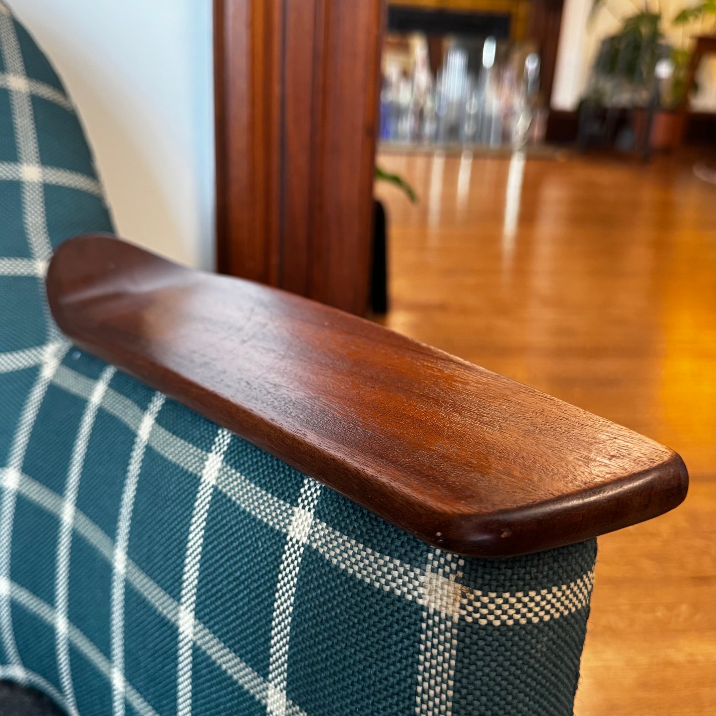 Green Plaid Danish Chair