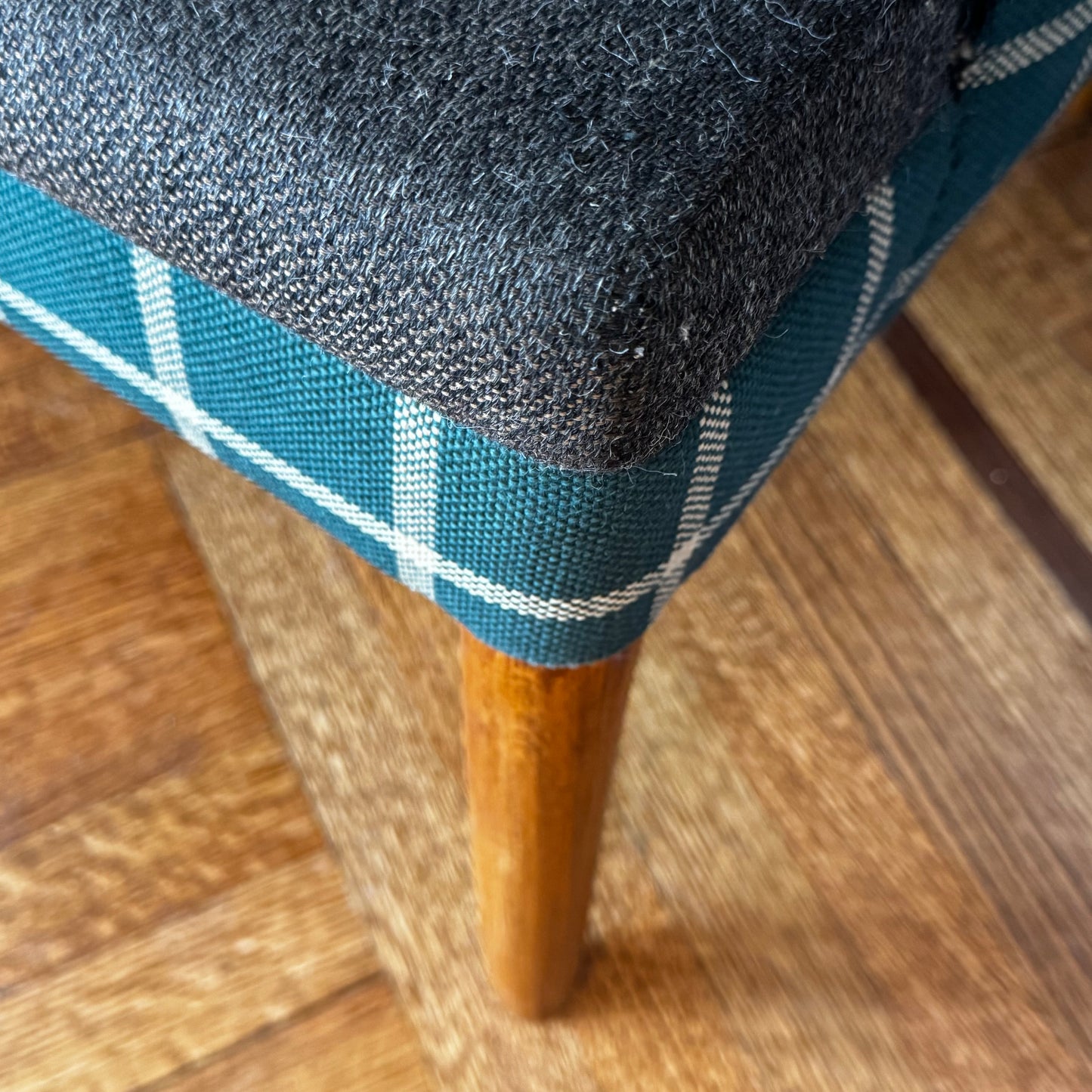 Green Plaid Danish Chair