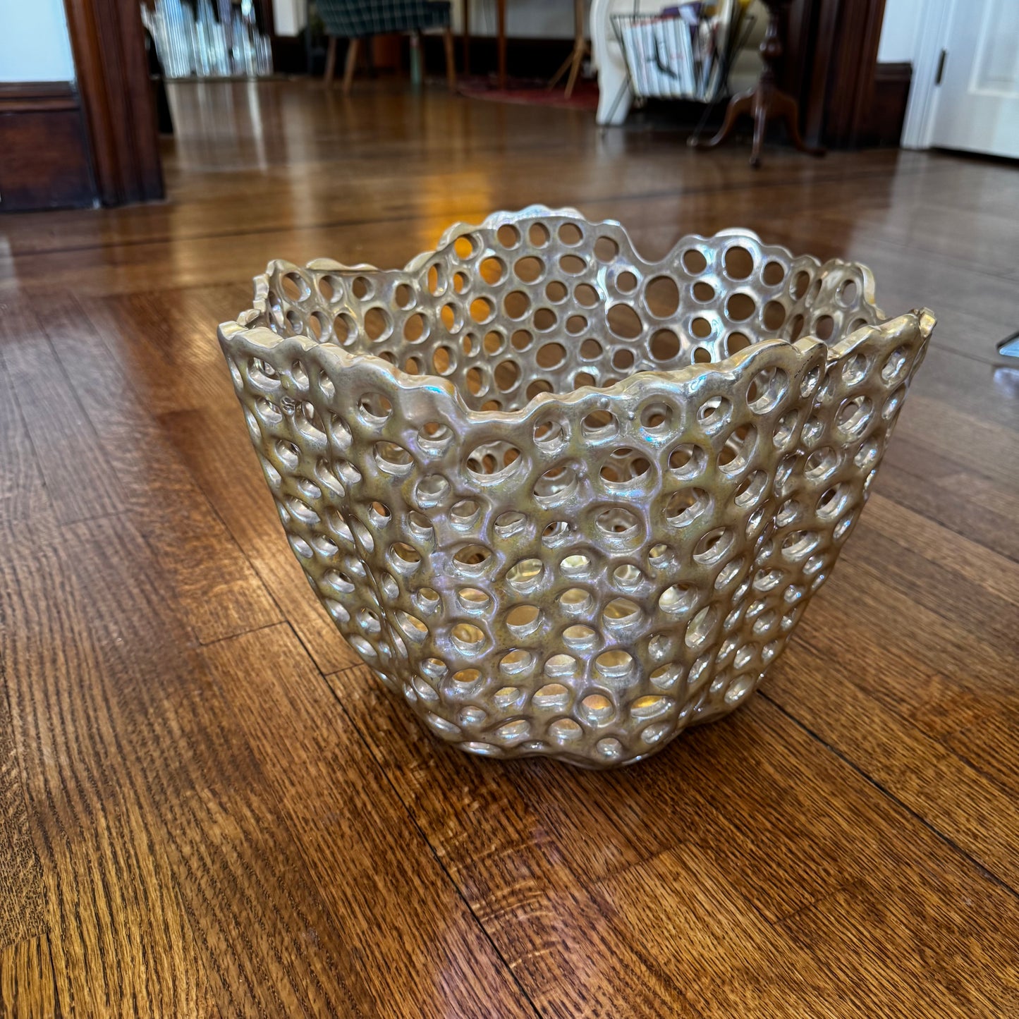 Coral Ceramic Basket