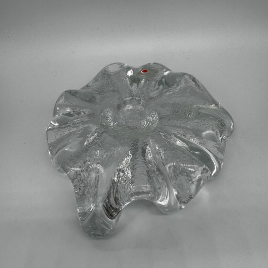 Blenko Glass Ice Floe Tri-Footed Candle Holder