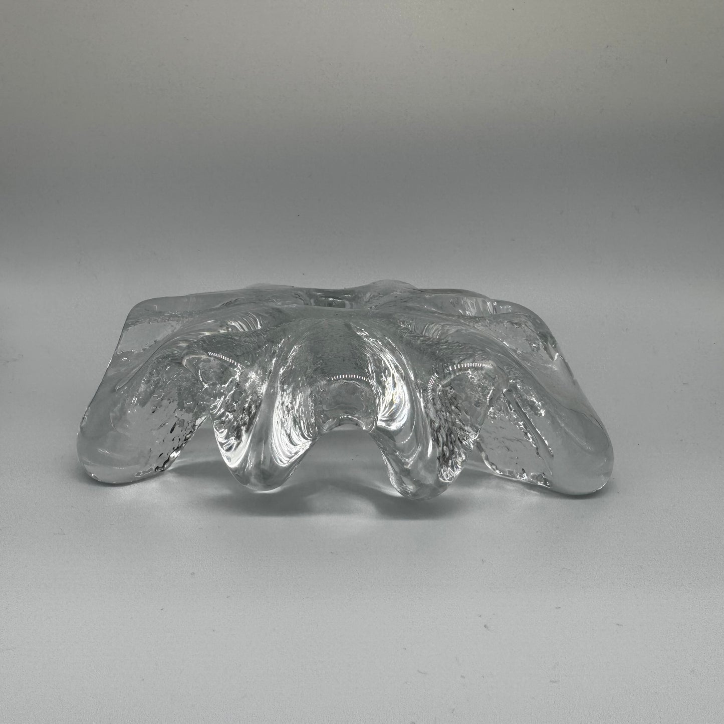 Blenko Glass Ice Floe Tri-Footed Candle Holder