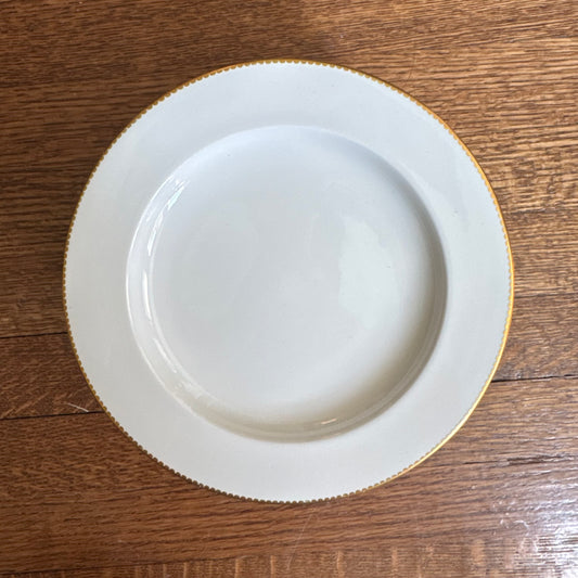 Set of Ten White and Gold English Plates