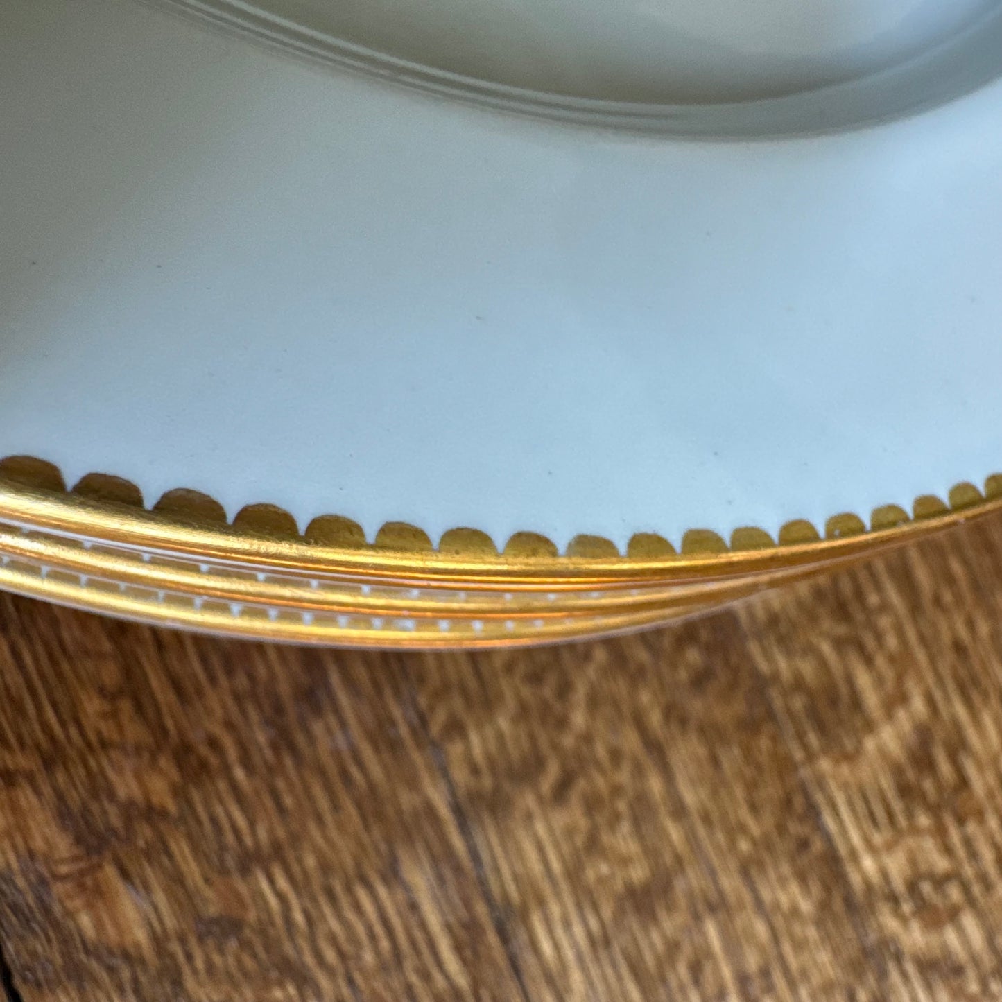 Set of Ten White and Gold English Plates