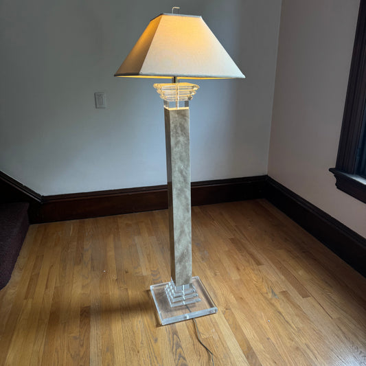 Bauer Lamp Company Vintage Stacked Lucite Floor Lamp C.1980s
