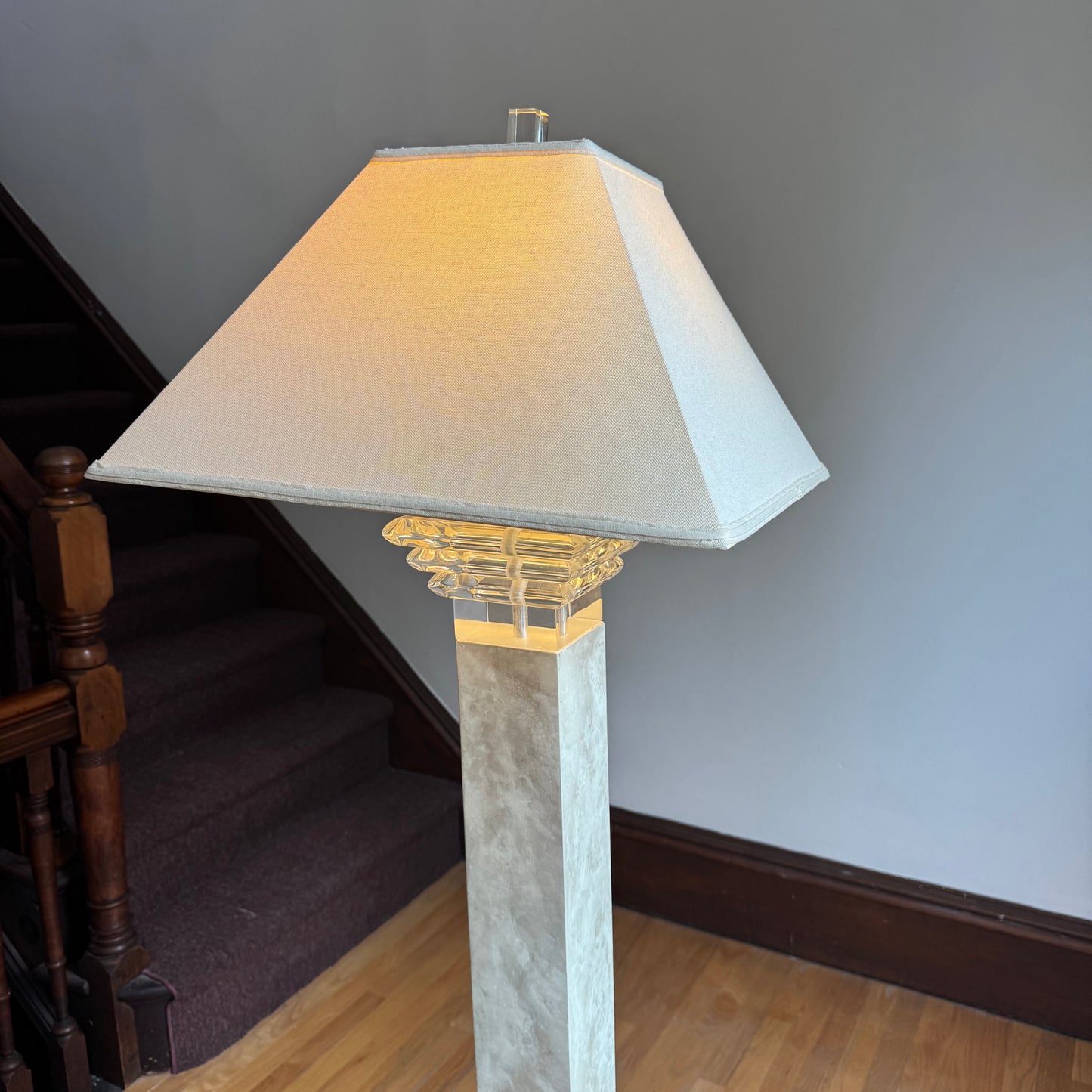 Bauer Lamp Company Vintage Stacked Lucite Floor Lamp C.1980s