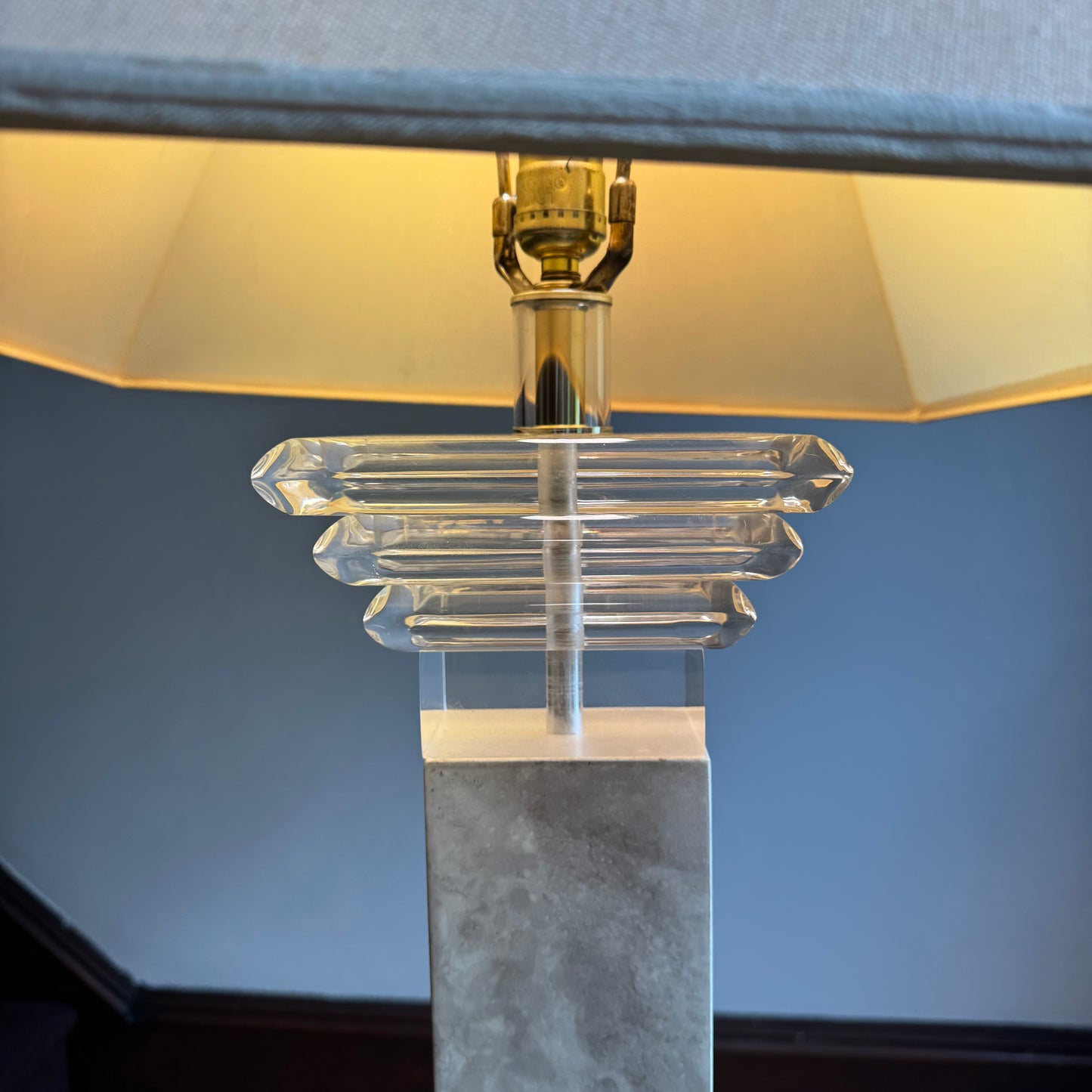 Bauer Lamp Company Vintage Stacked Lucite Floor Lamp C.1980s