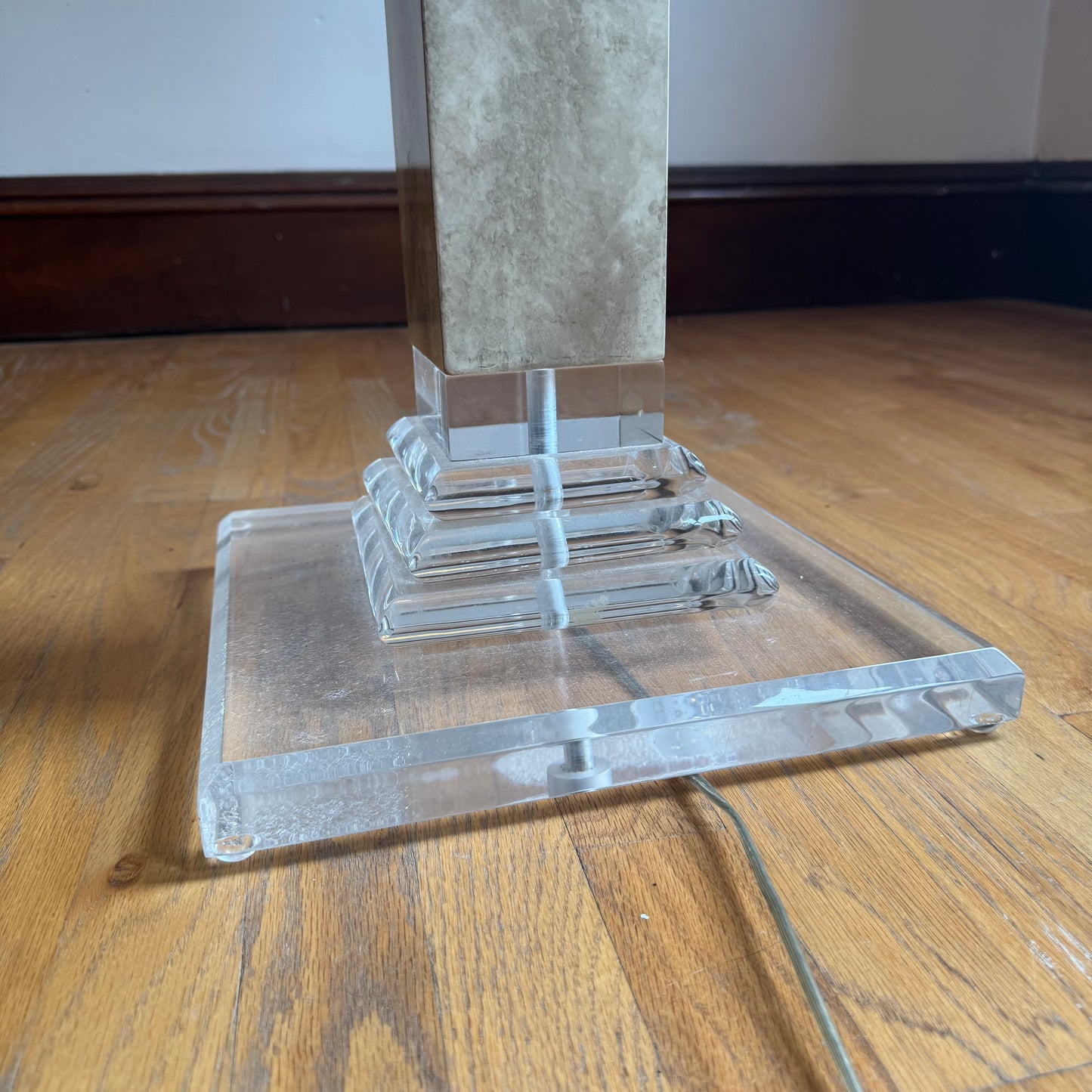 Bauer Lamp Company Vintage Stacked Lucite Floor Lamp C.1980s