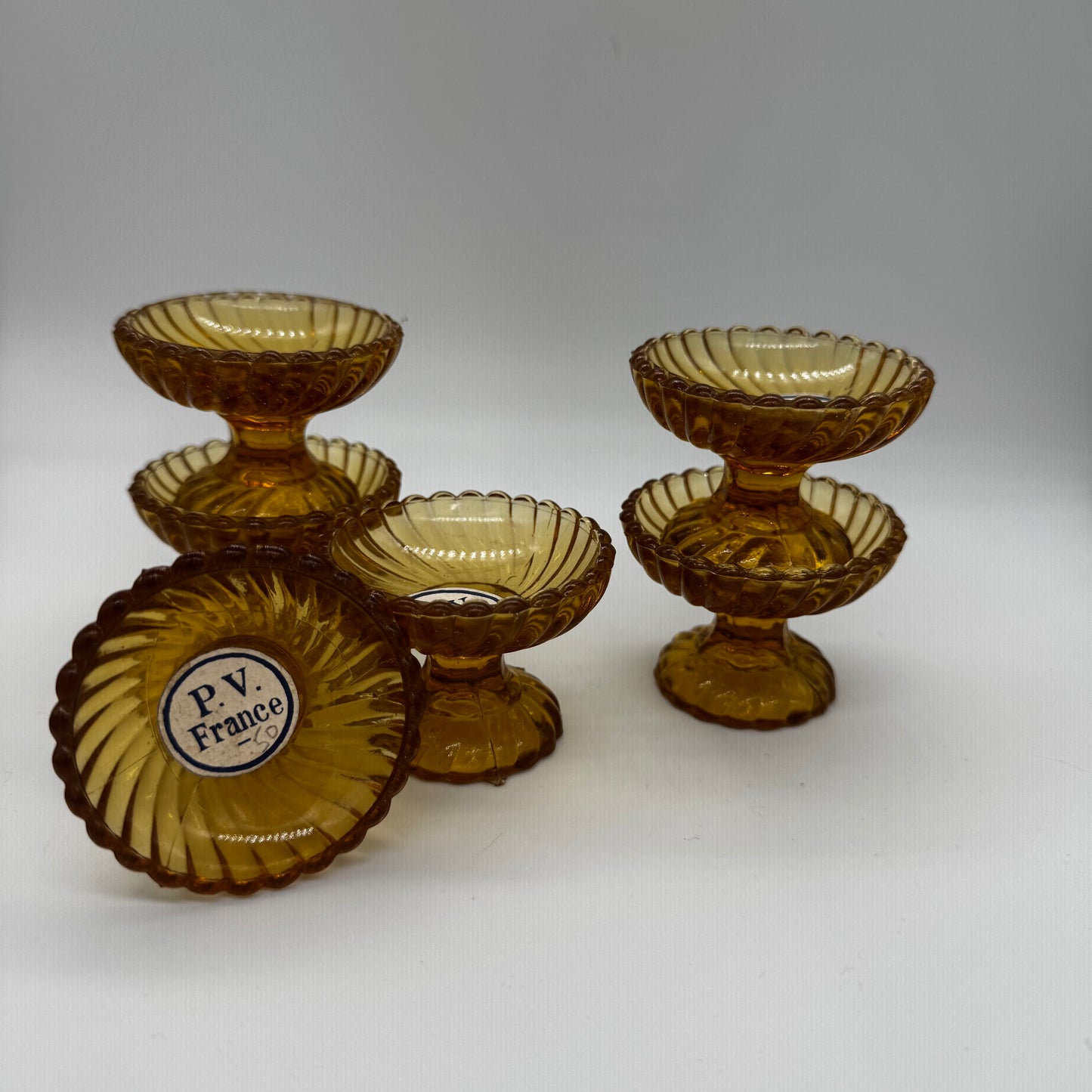 Portieux Vallerysthal (France) Amber Glass Open Salt Dip
