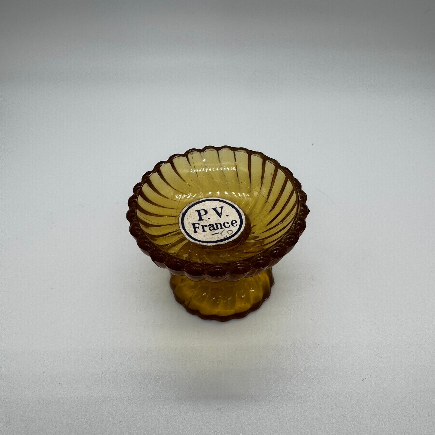 Portieux Vallerysthal (France) Amber Glass Open Salt Dip