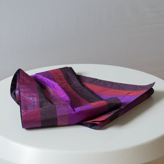 Striped Purple Silk Table Runner