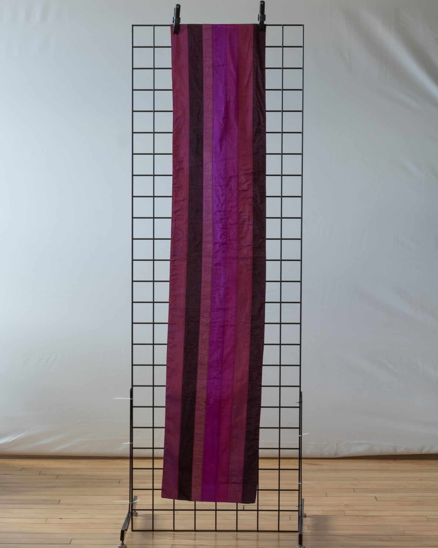 Striped Purple Silk Table Runner