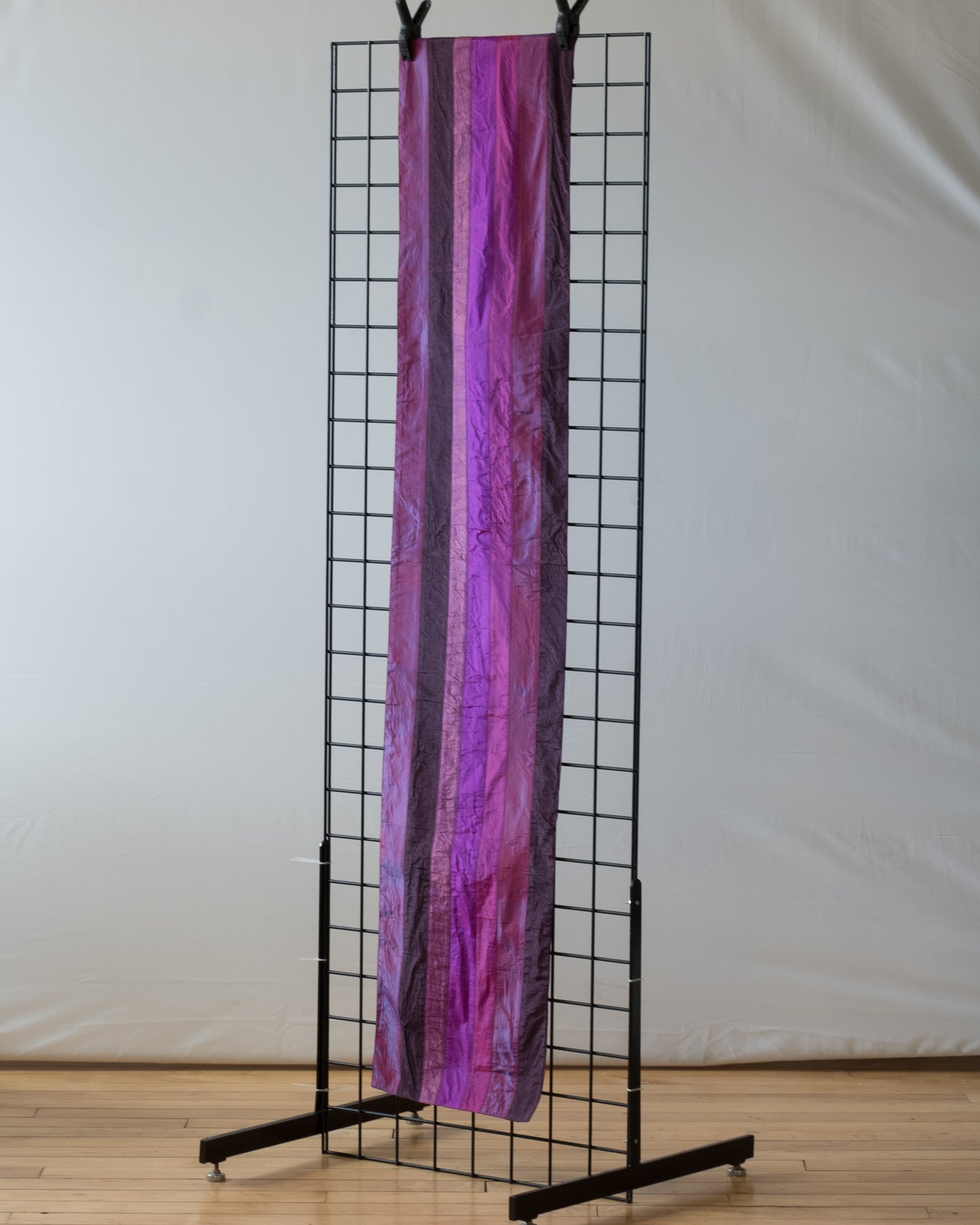 Striped Purple Silk Table Runner