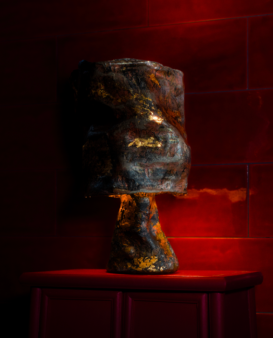 Fiber Table Lamp, Gilded Pink (2025) by Samuel Aguirre