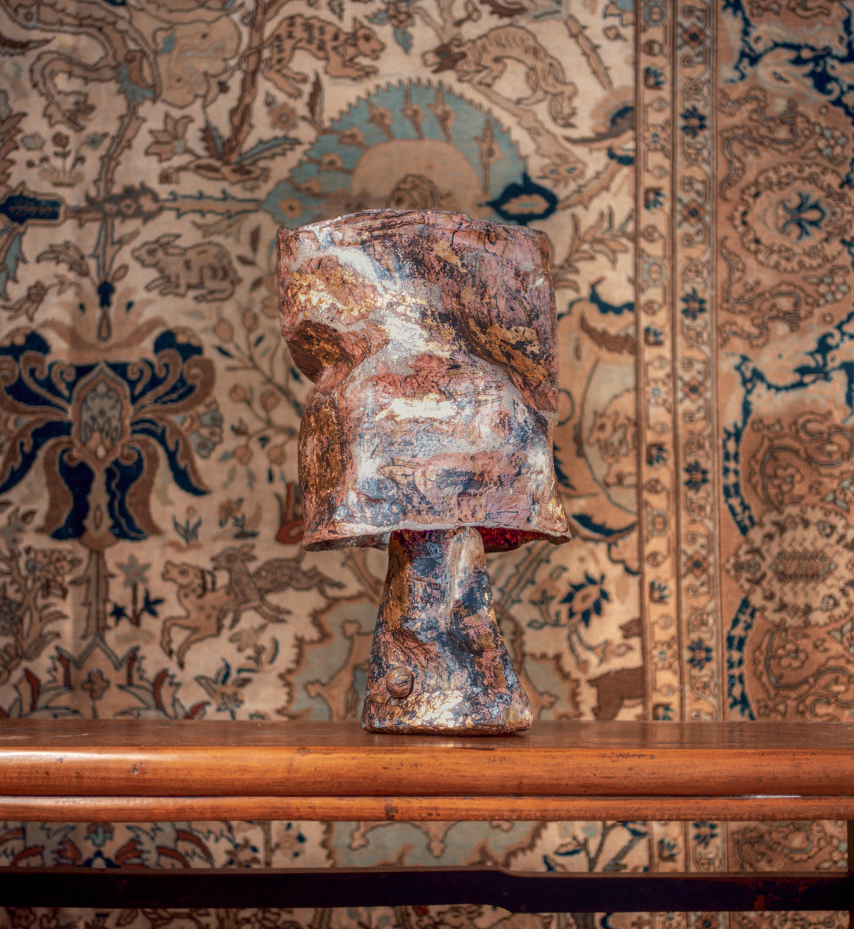Fiber Table Lamp, Gilded Pink (2025) by Samuel Aguirre