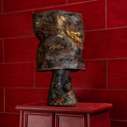 Fiber Table Lamp, Gilded Pink (2025) by Samuel Aguirre