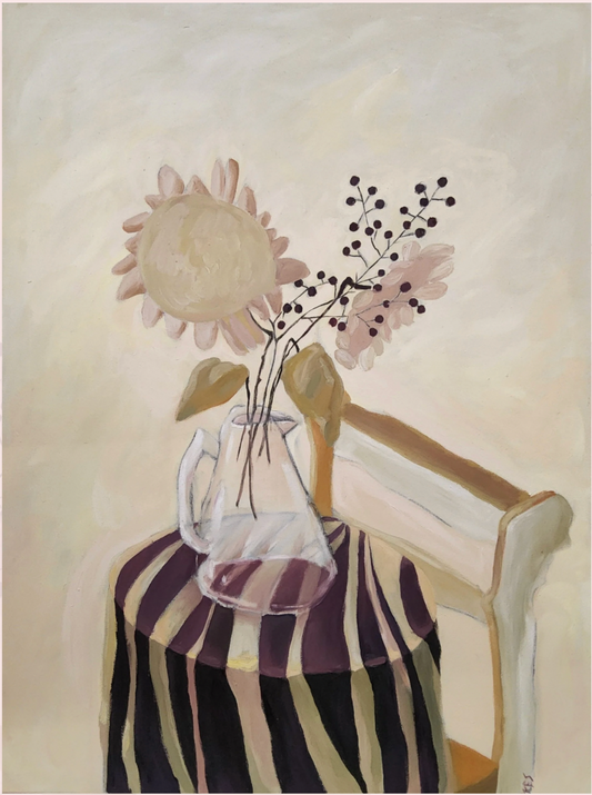 "Pale Sunflower" Oil Painting by Anahid Ypres