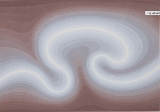 "Extrusive" op art screenprint by Roy Ahlgren (1981)