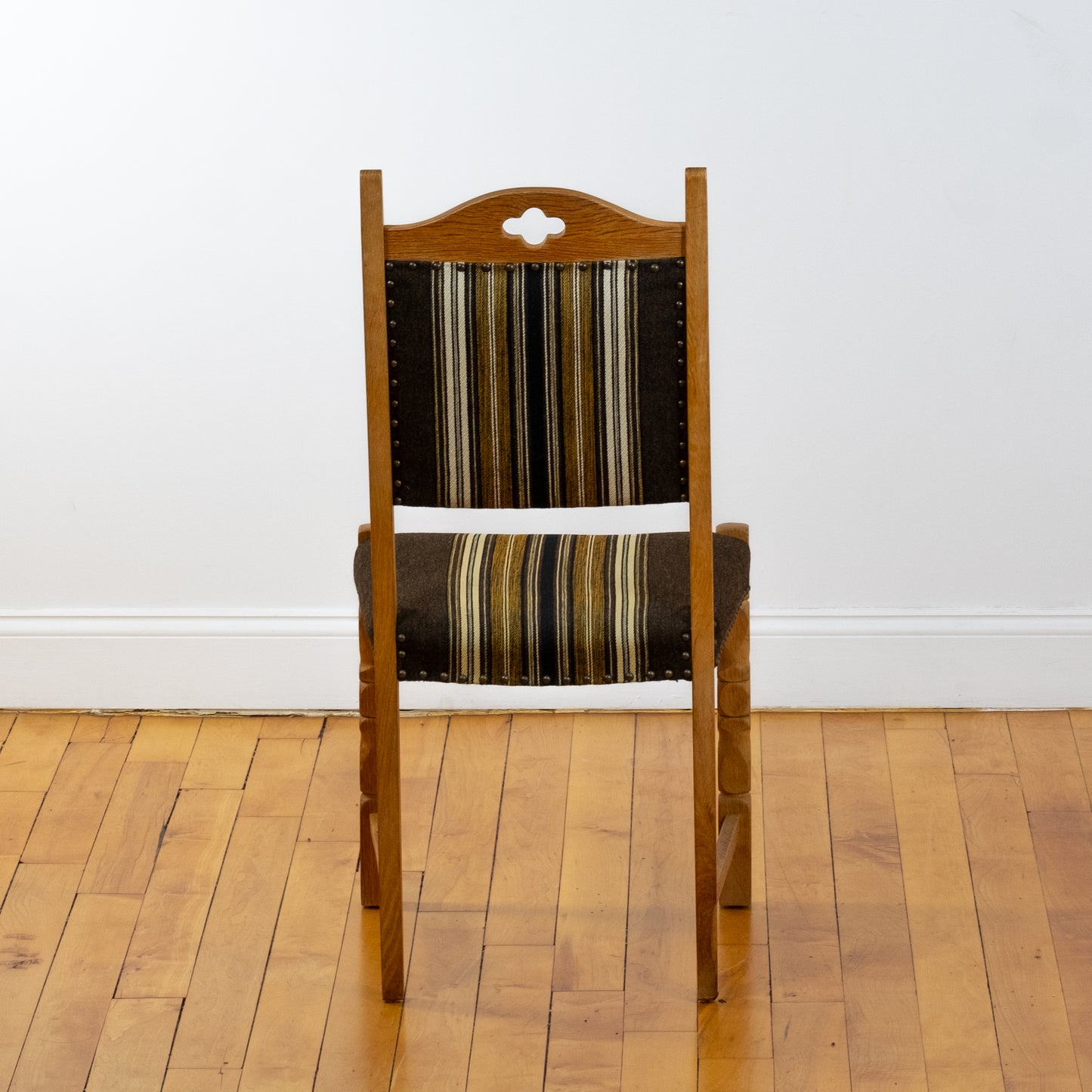 Danish Oak and Wool Dining Chairs (set of 8) in the style of Henning Kjaernulf