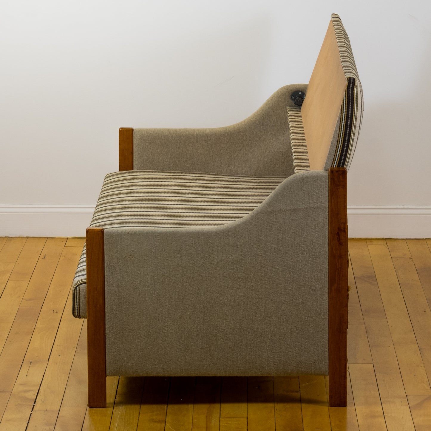 Scandinavian Modern Striped Wool Daybed Sleeper Sofa c. 1990s
